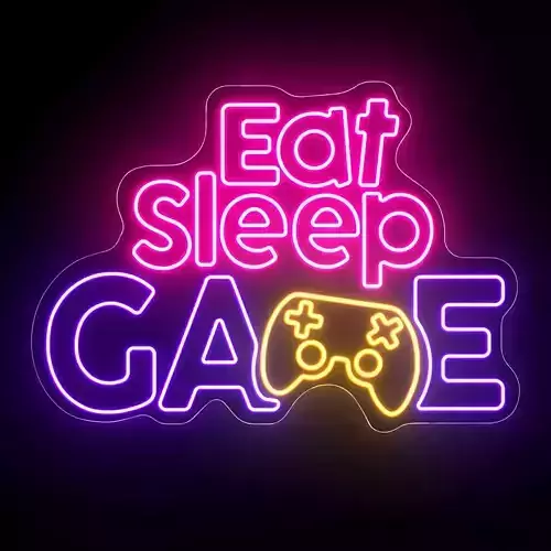 Eat Sleep Game Neon Sign 3D model