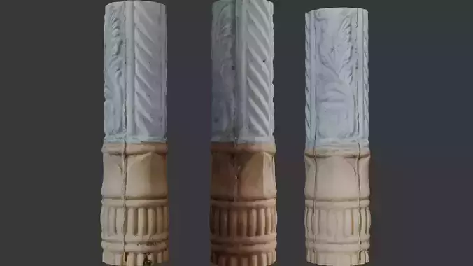 Ornate Stone Column Scan