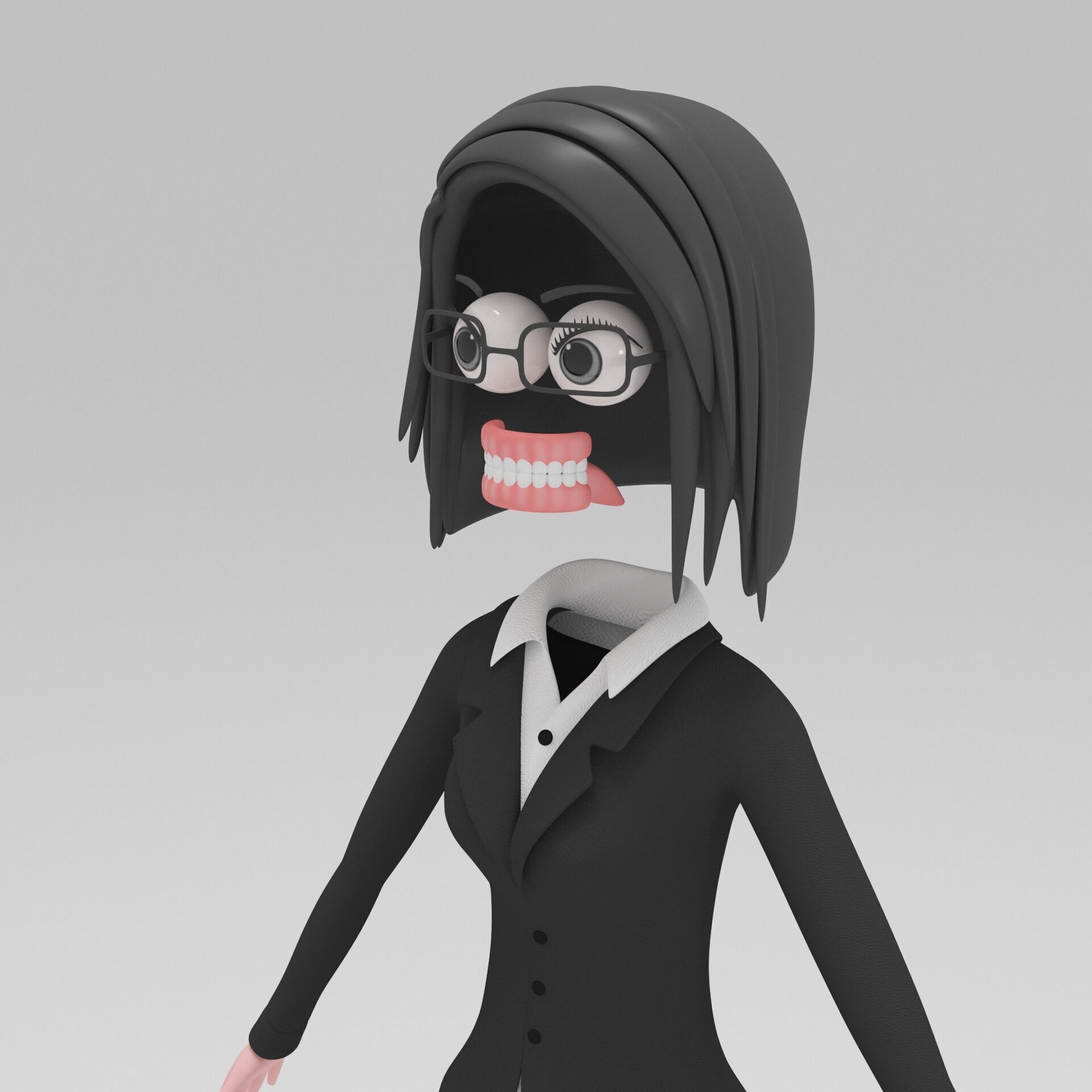 Girl Cartoon 3D model_7