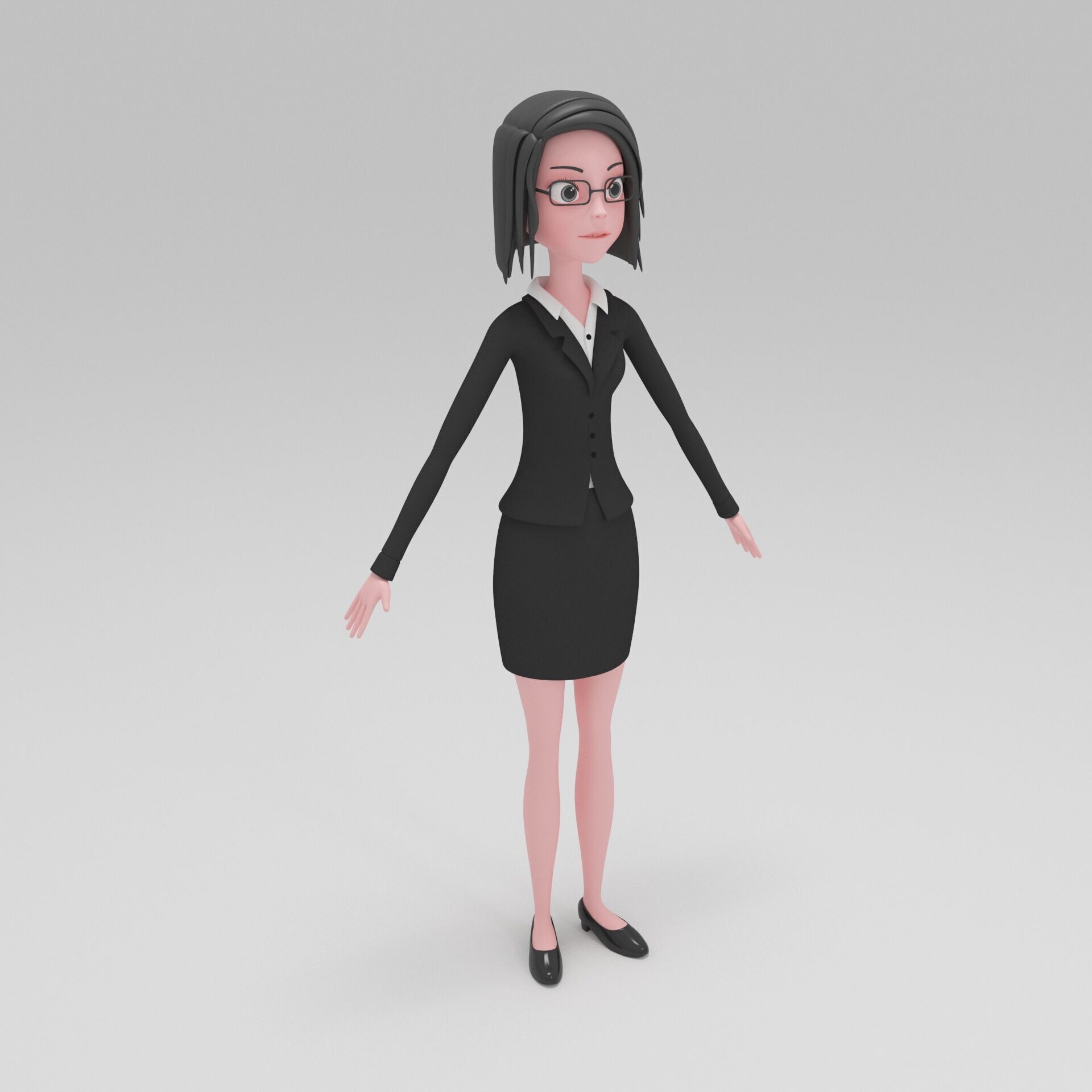 Girl Cartoon 3D model_1