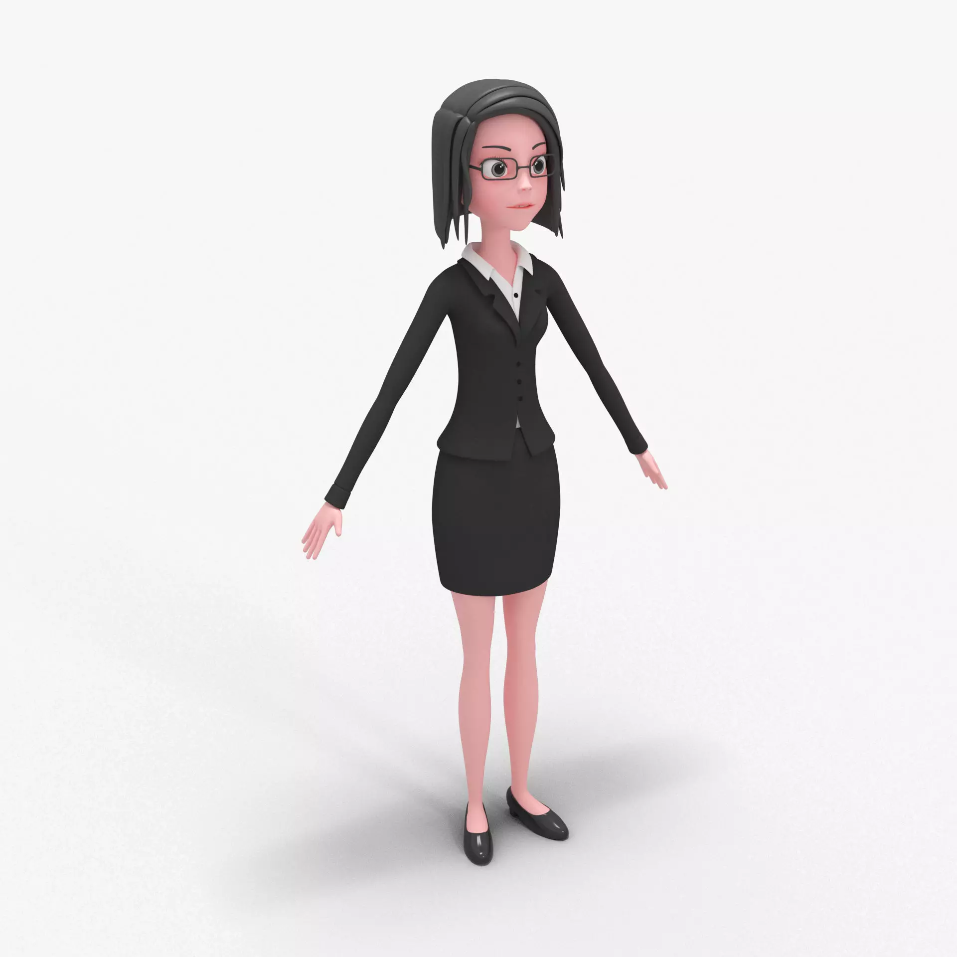 Girl Cartoon 3D model_0