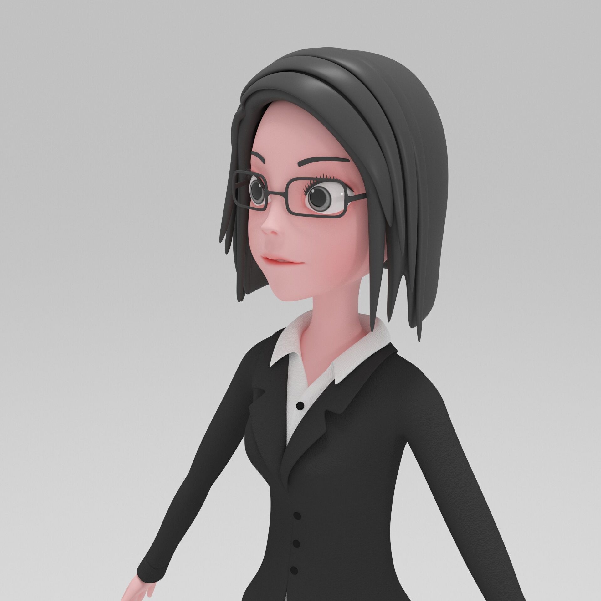 Girl Cartoon 3D model_6
