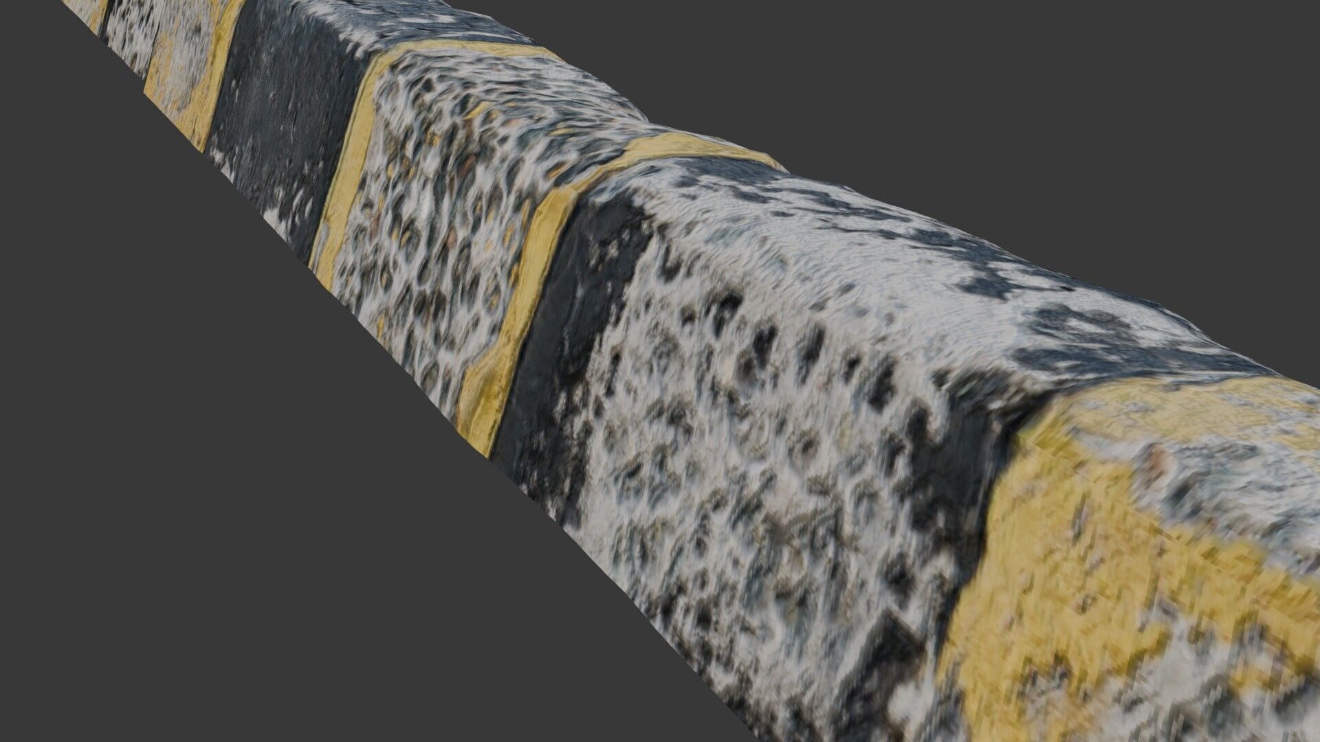Worn Concrete Road Barrier Scan Low-poly 3D model_3