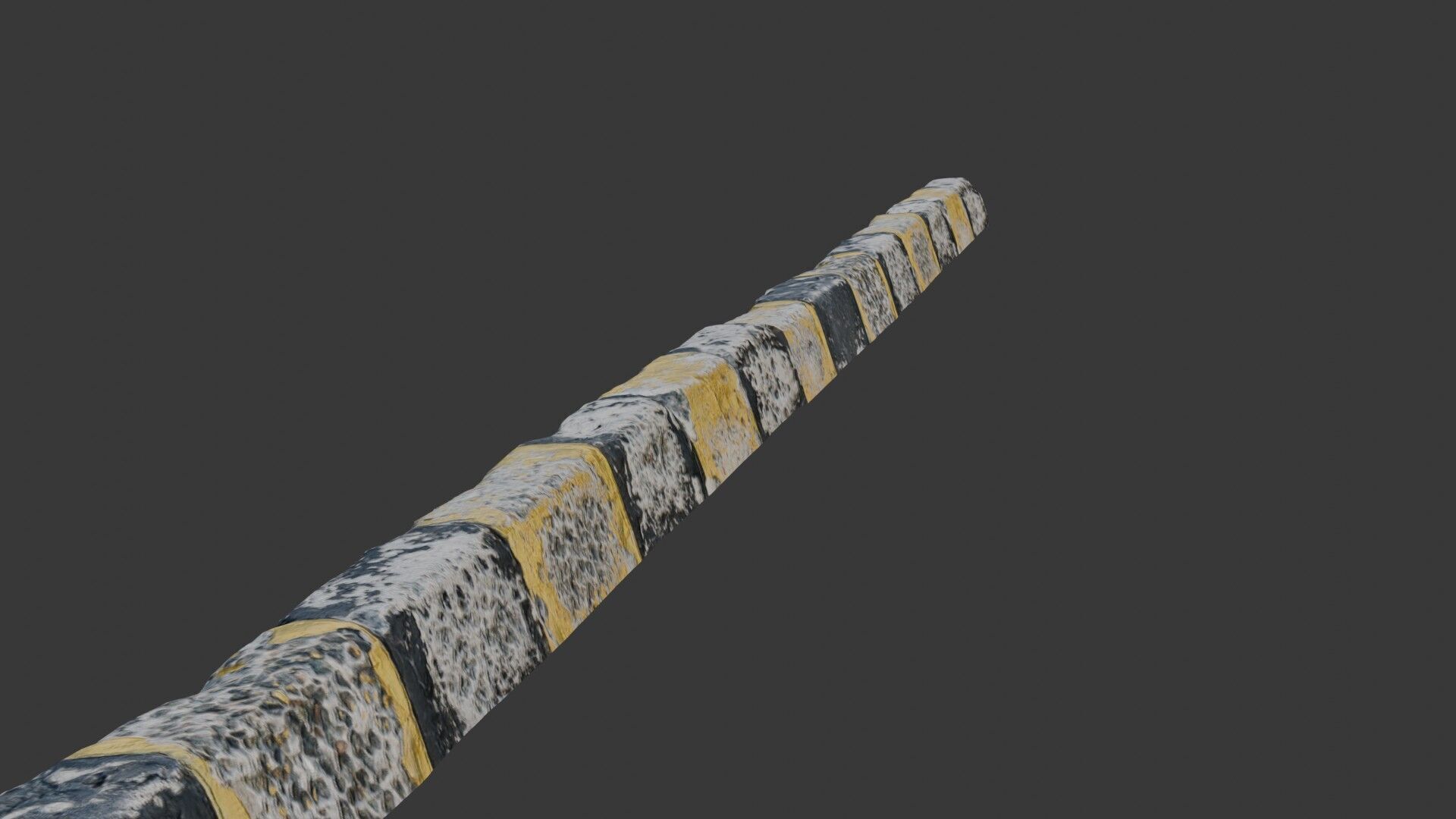 Worn Concrete Road Barrier Scan Low-poly 3D model_6