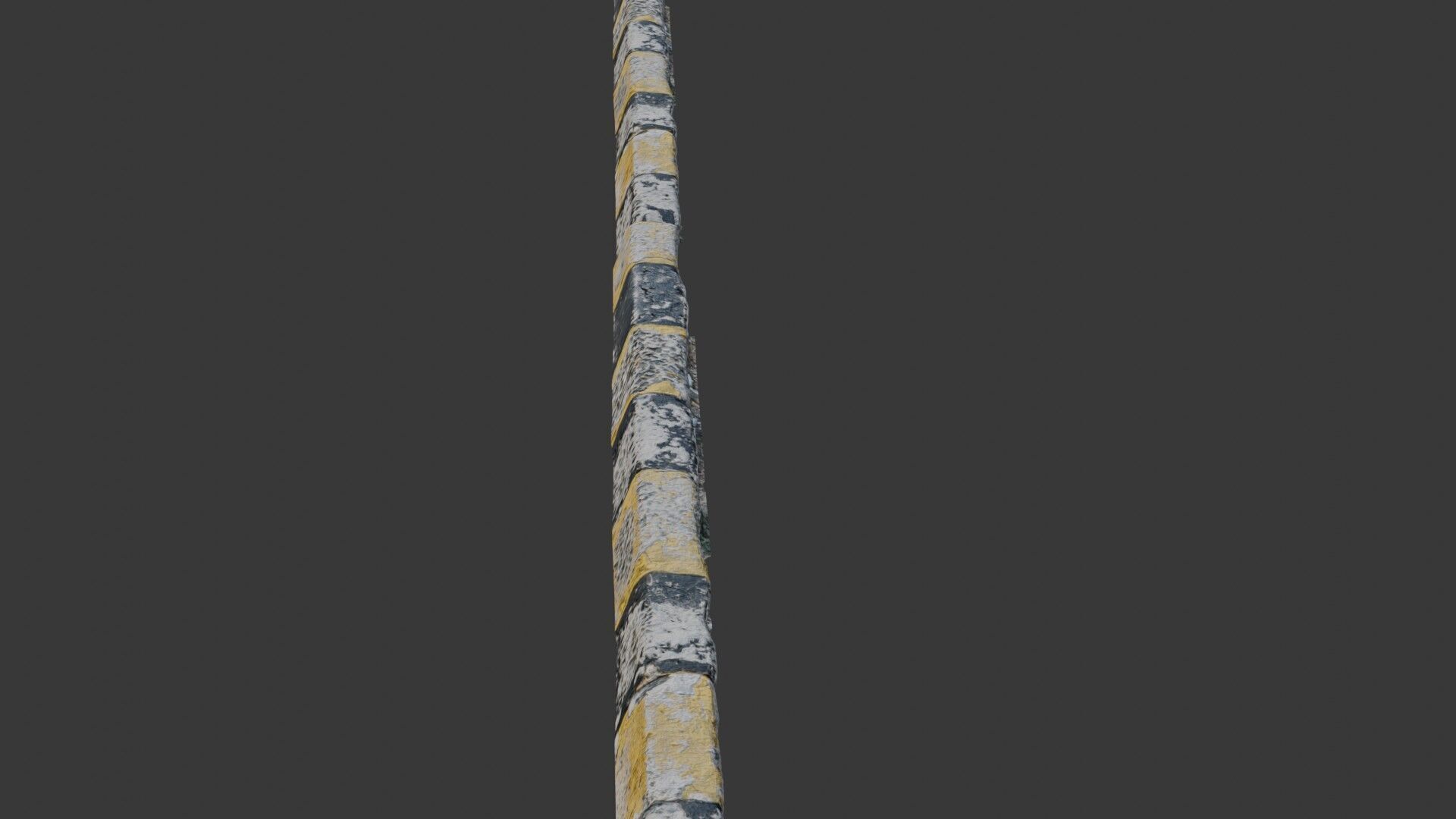 Worn Concrete Road Barrier Scan Low-poly 3D model_4