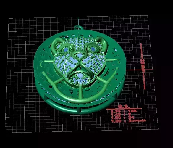 3D zbrush wonderful stone tiger necklace model