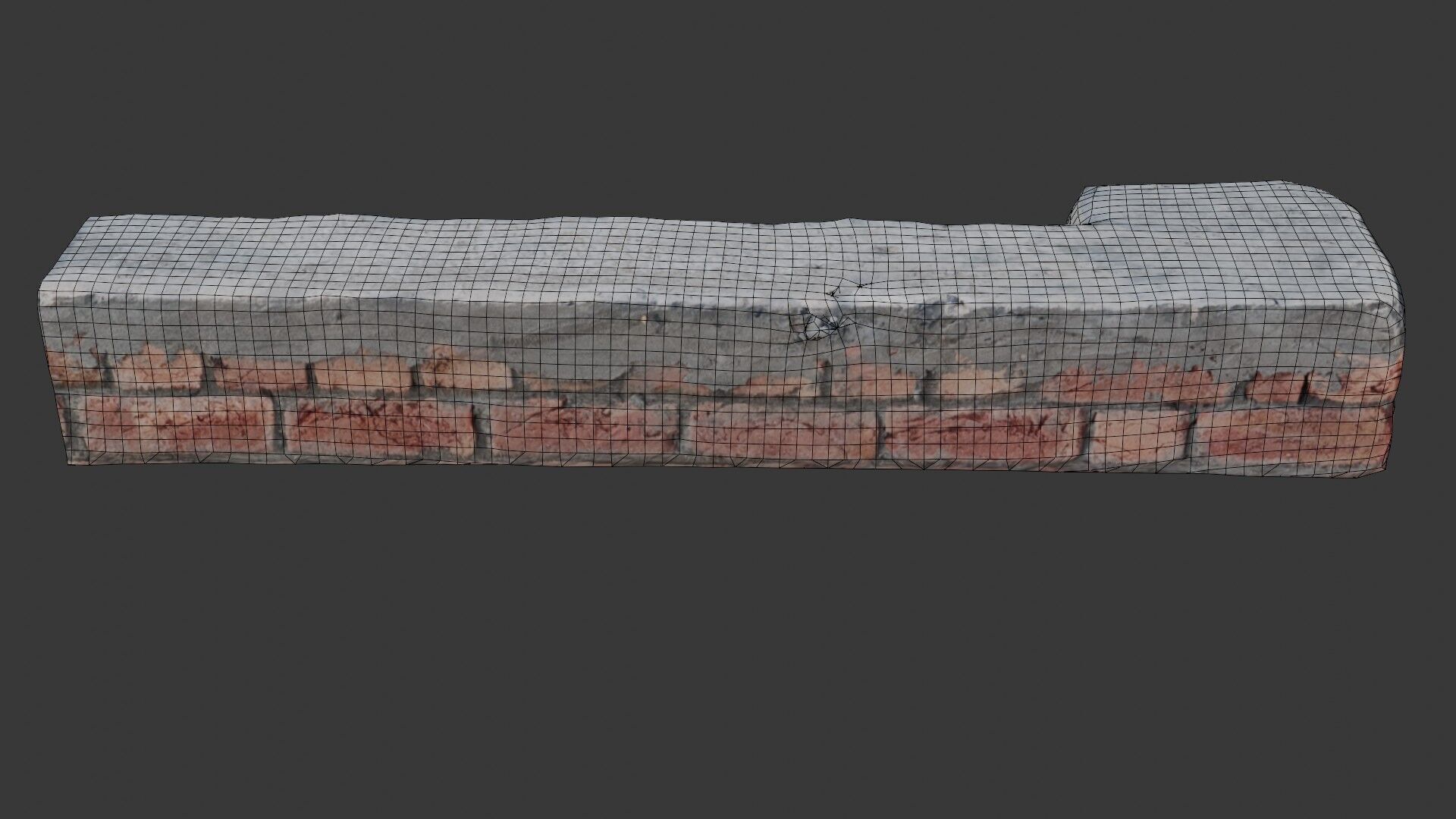 Brick and Concrete Beam Scan Low-poly 3D model_2