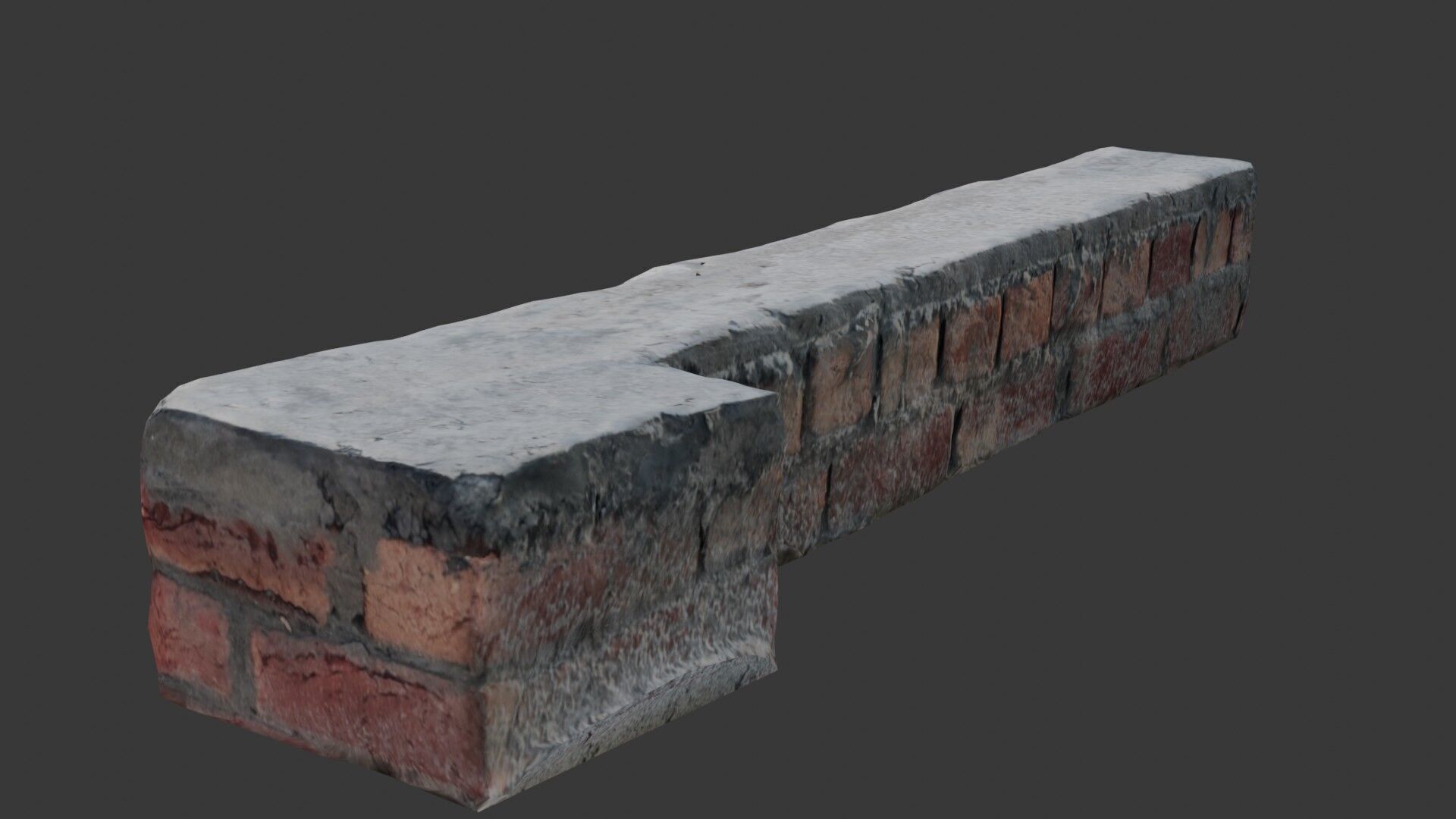 Brick and Concrete Beam Scan Low-poly 3D model_6