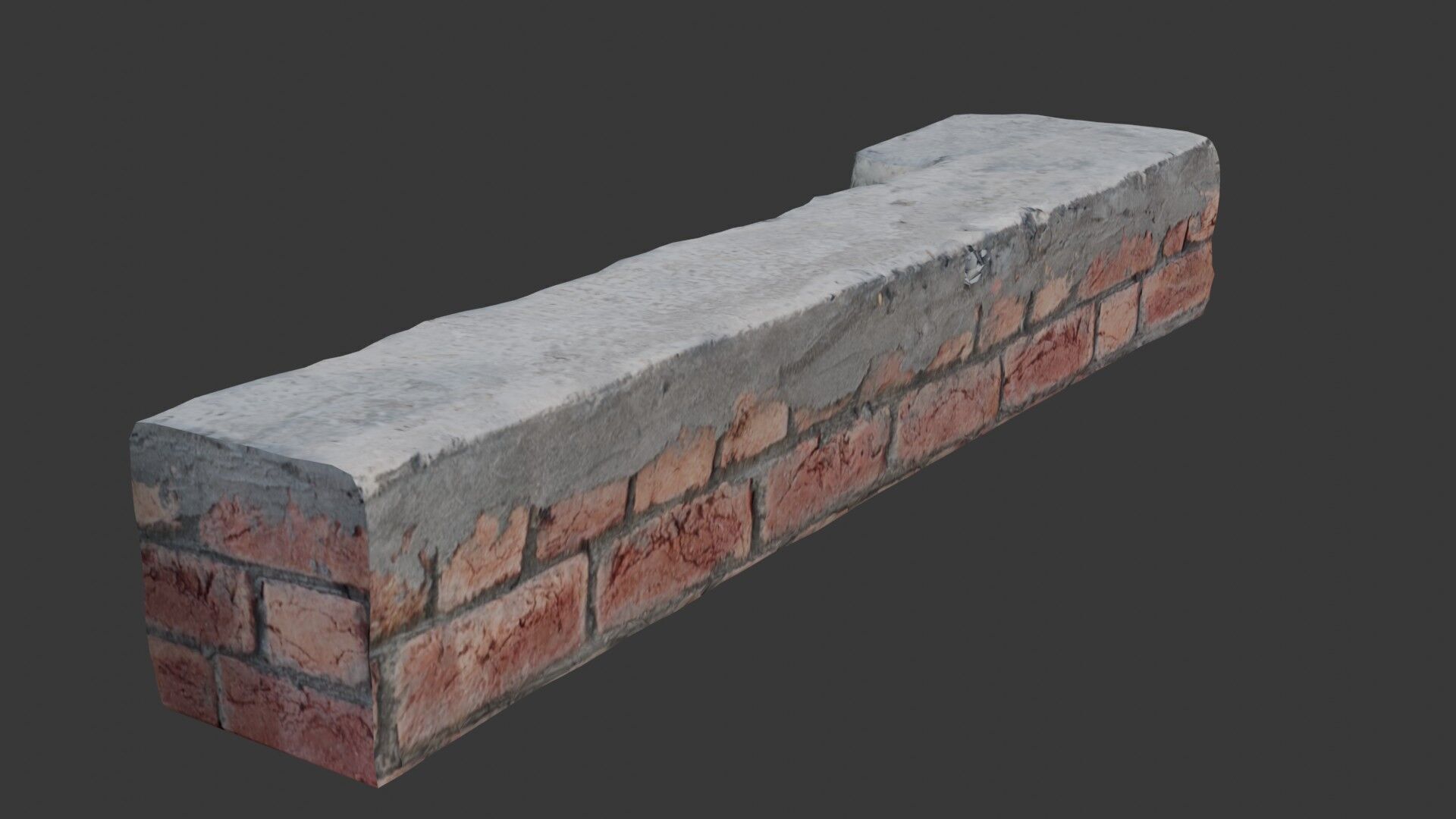 Brick and Concrete Beam Scan Low-poly 3D model_4