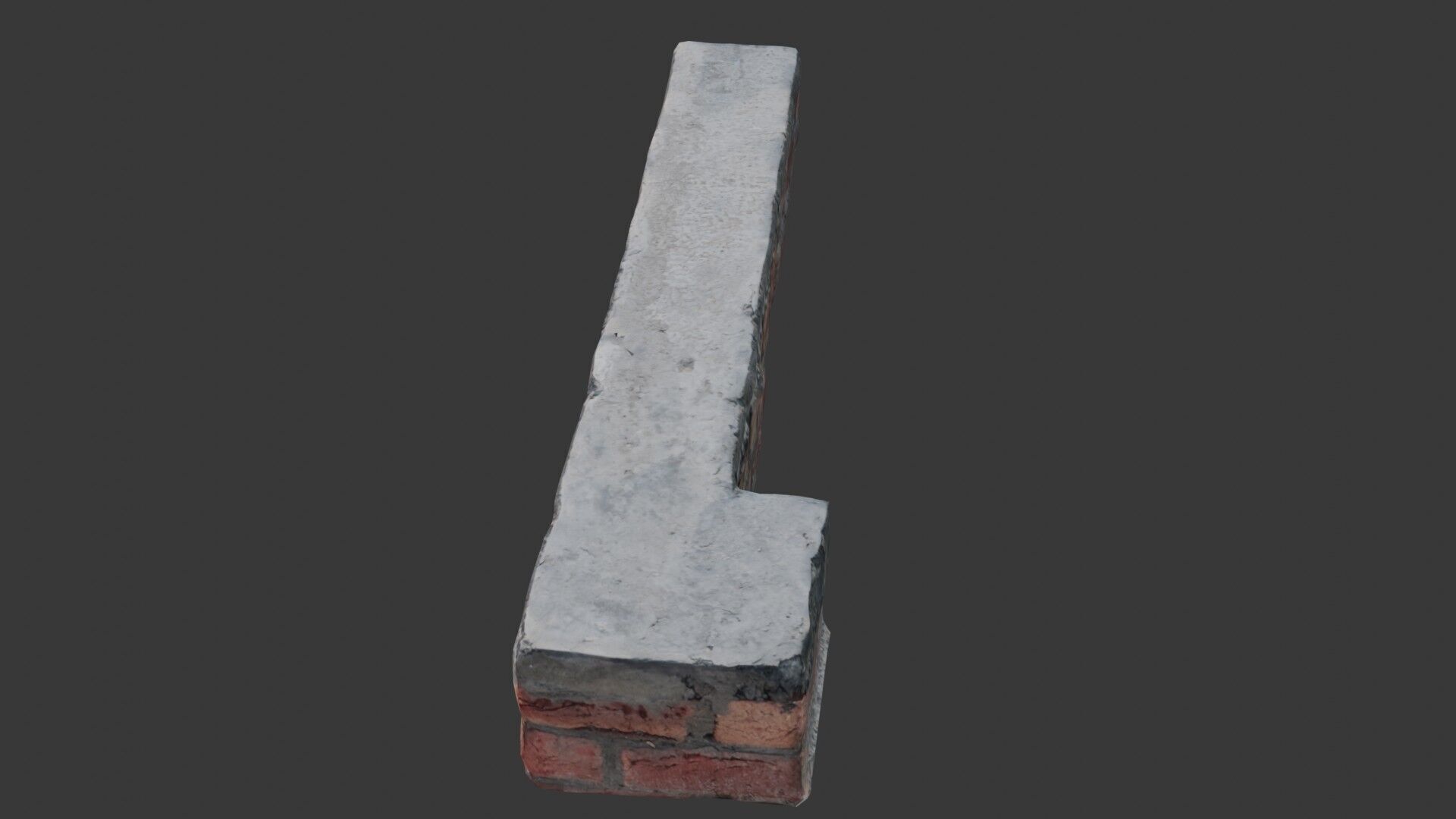 Brick and Concrete Beam Scan Low-poly 3D model_7