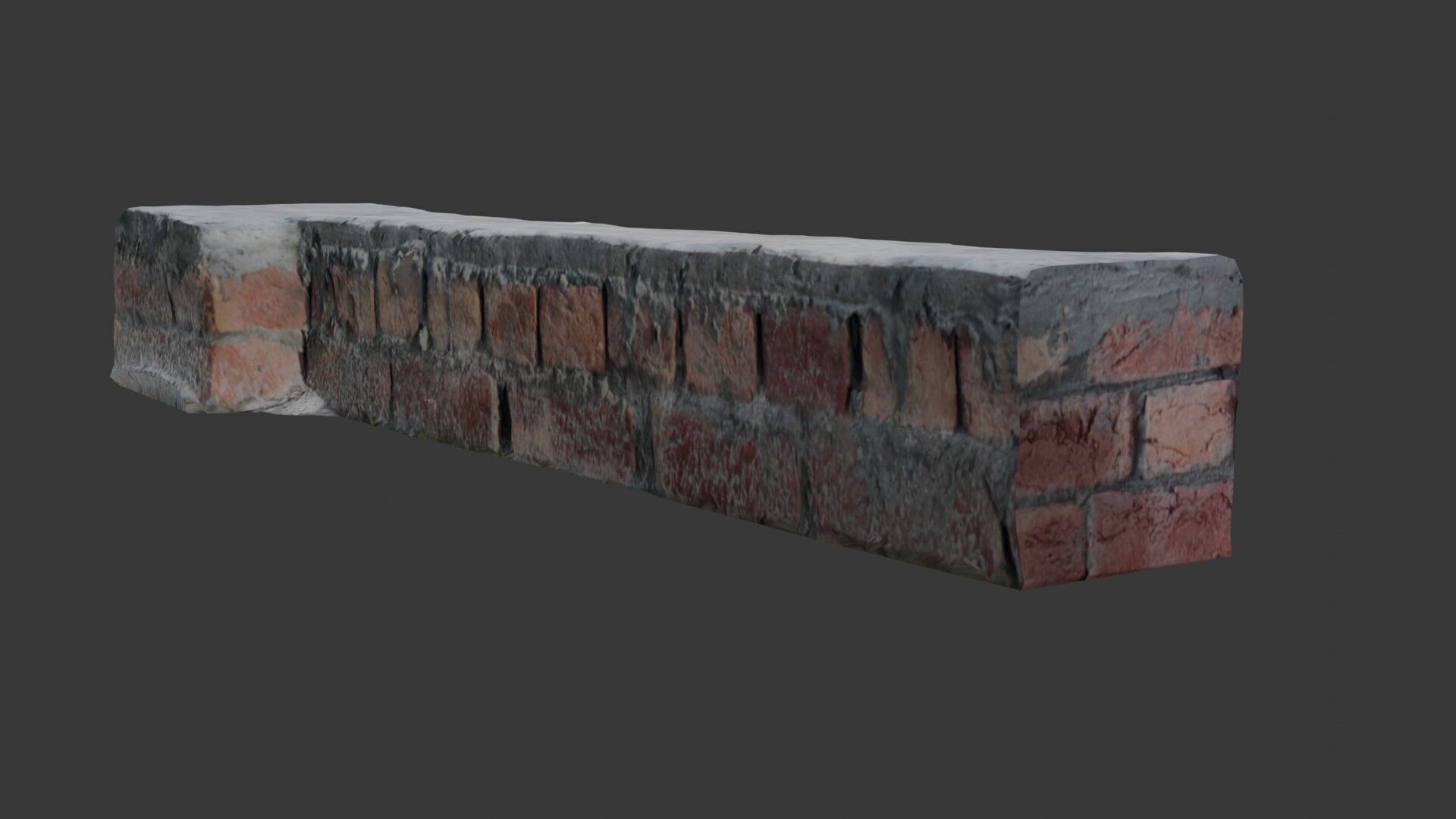 Brick and Concrete Beam Scan Low-poly 3D model_5