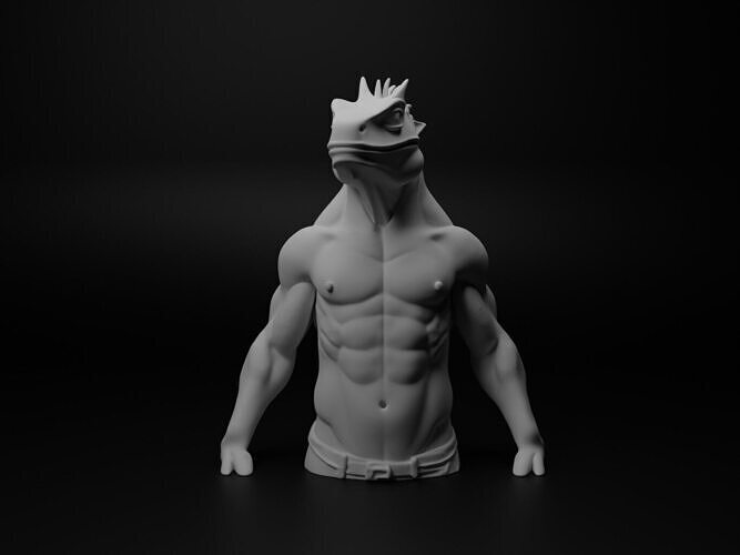 iguana hybrid figure 3D print model