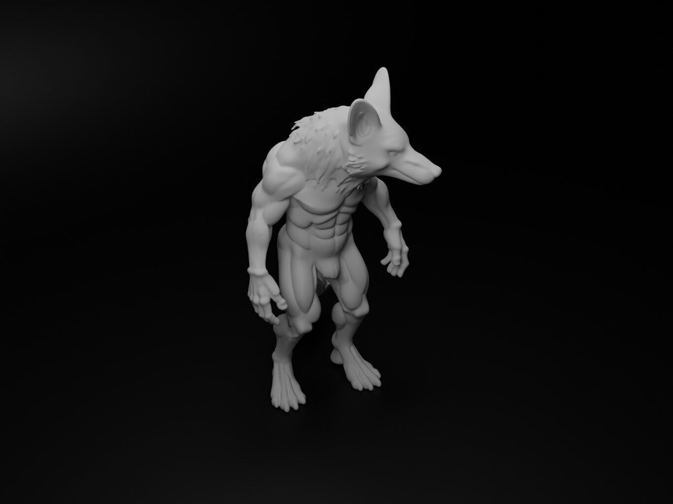jackal hybrid figure 3D print model_2