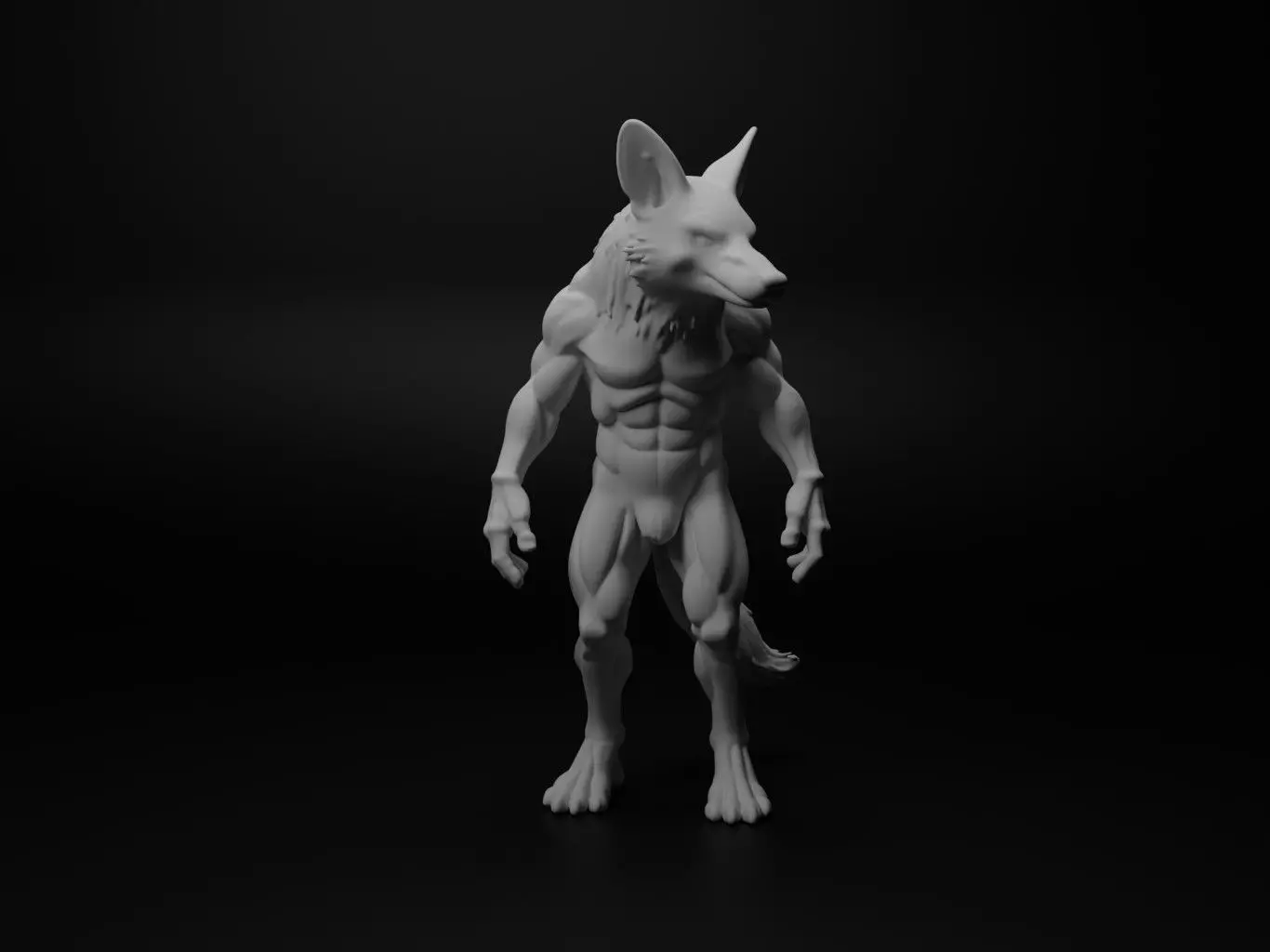 jackal hybrid figure 3D print model_0