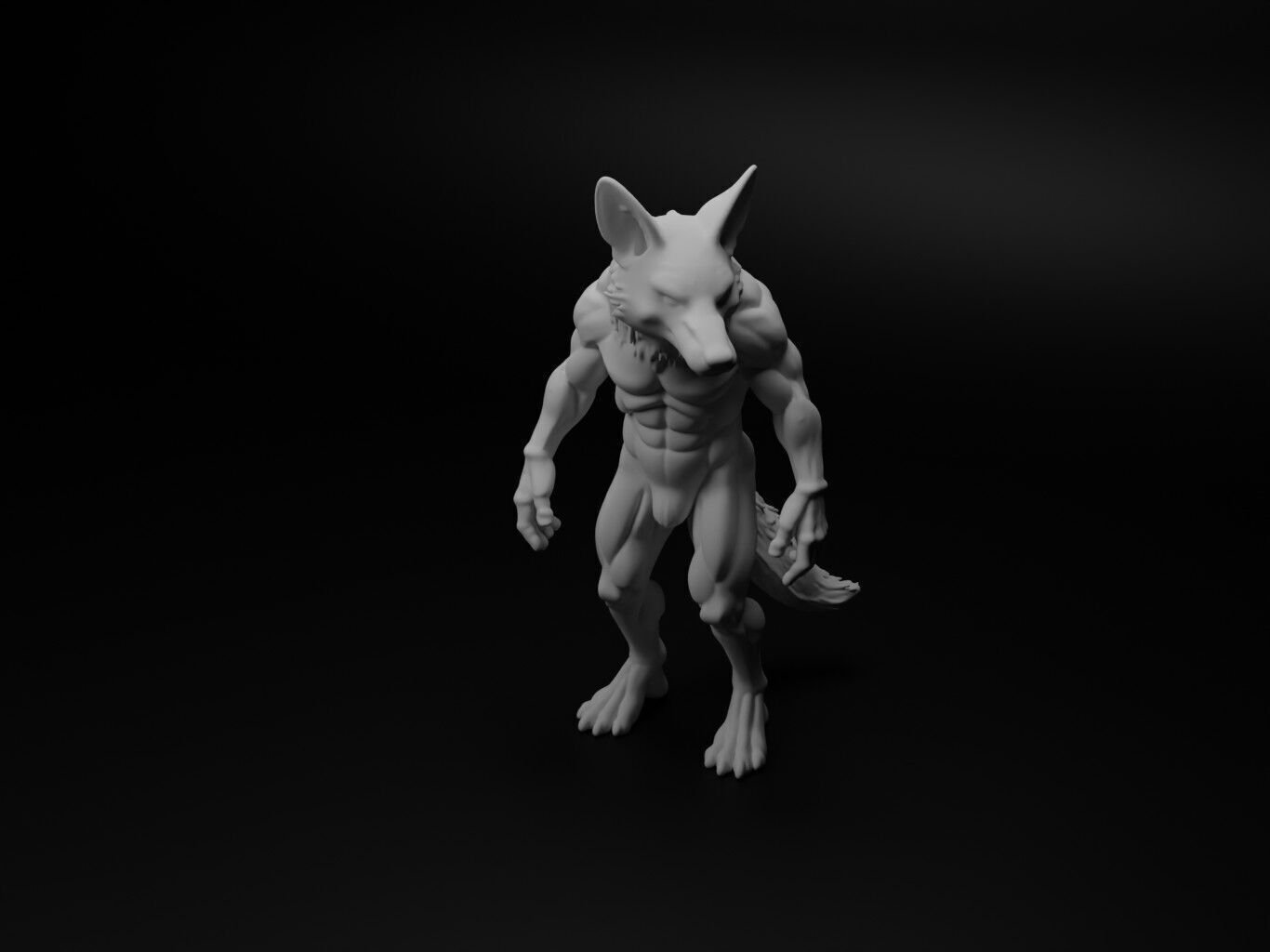 jackal hybrid figure 3D print model_1