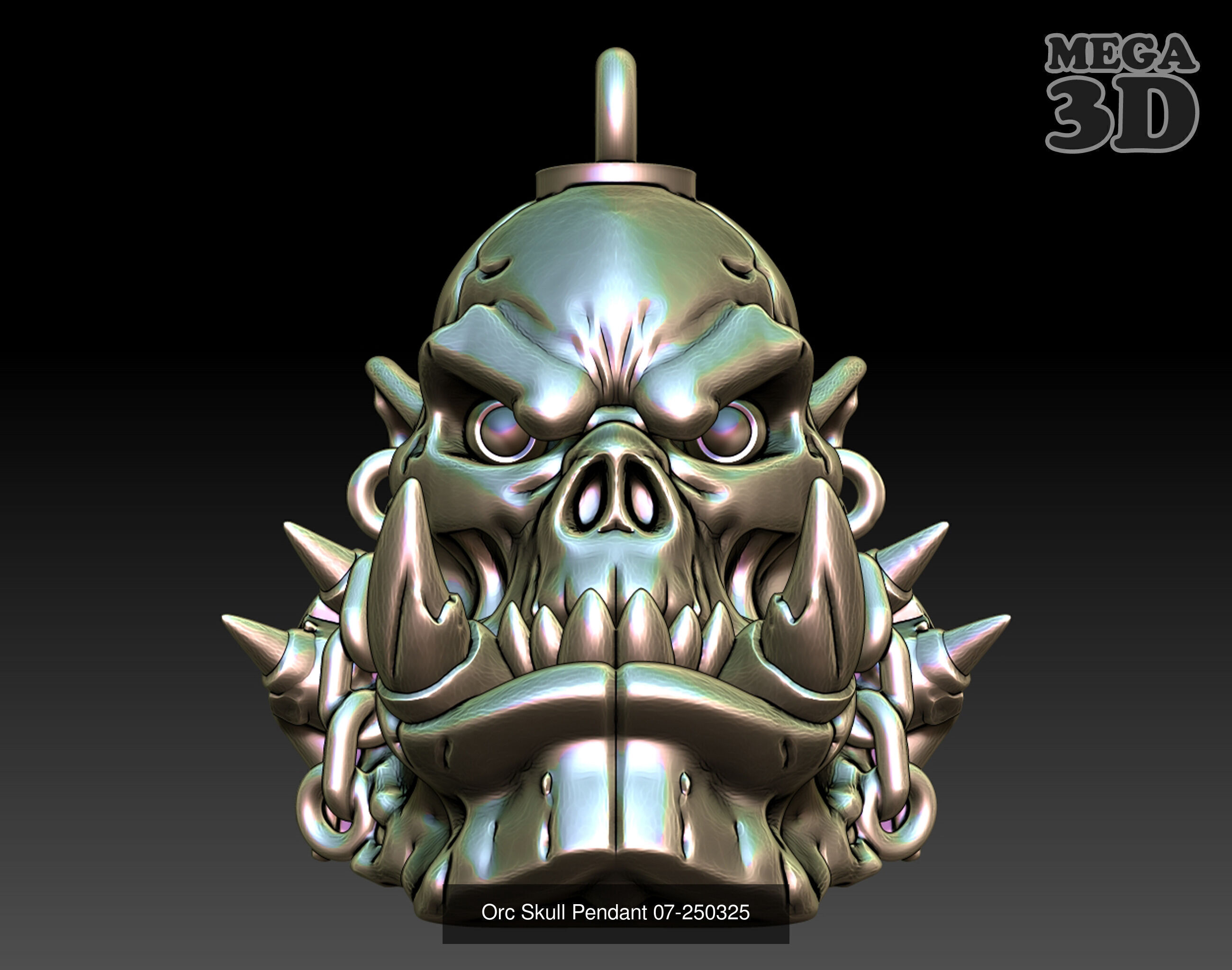 Orc Skull Pendant Package-250325 3D Model Collection_2