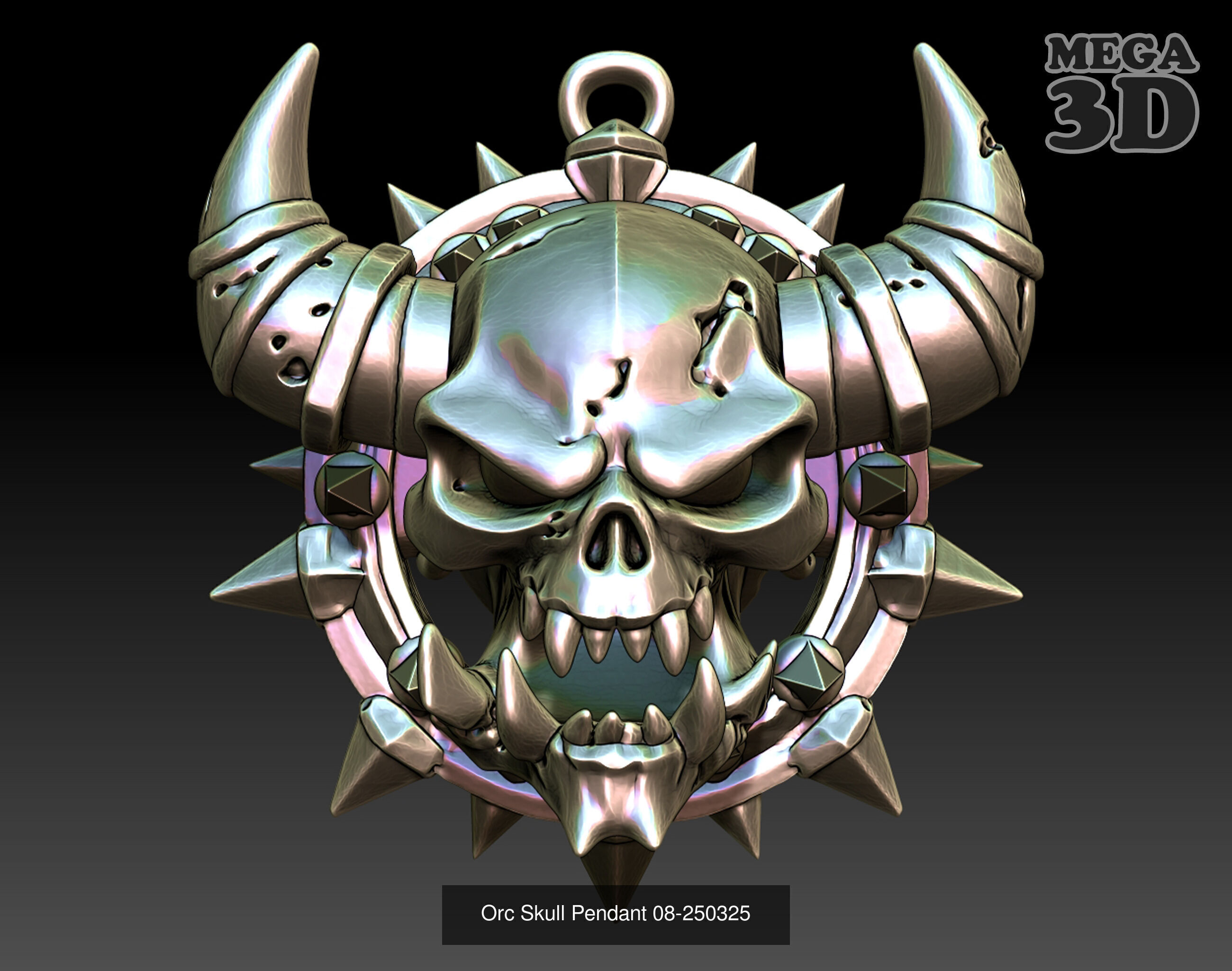 Orc Skull Pendant Package-250325 3D Model Collection_1