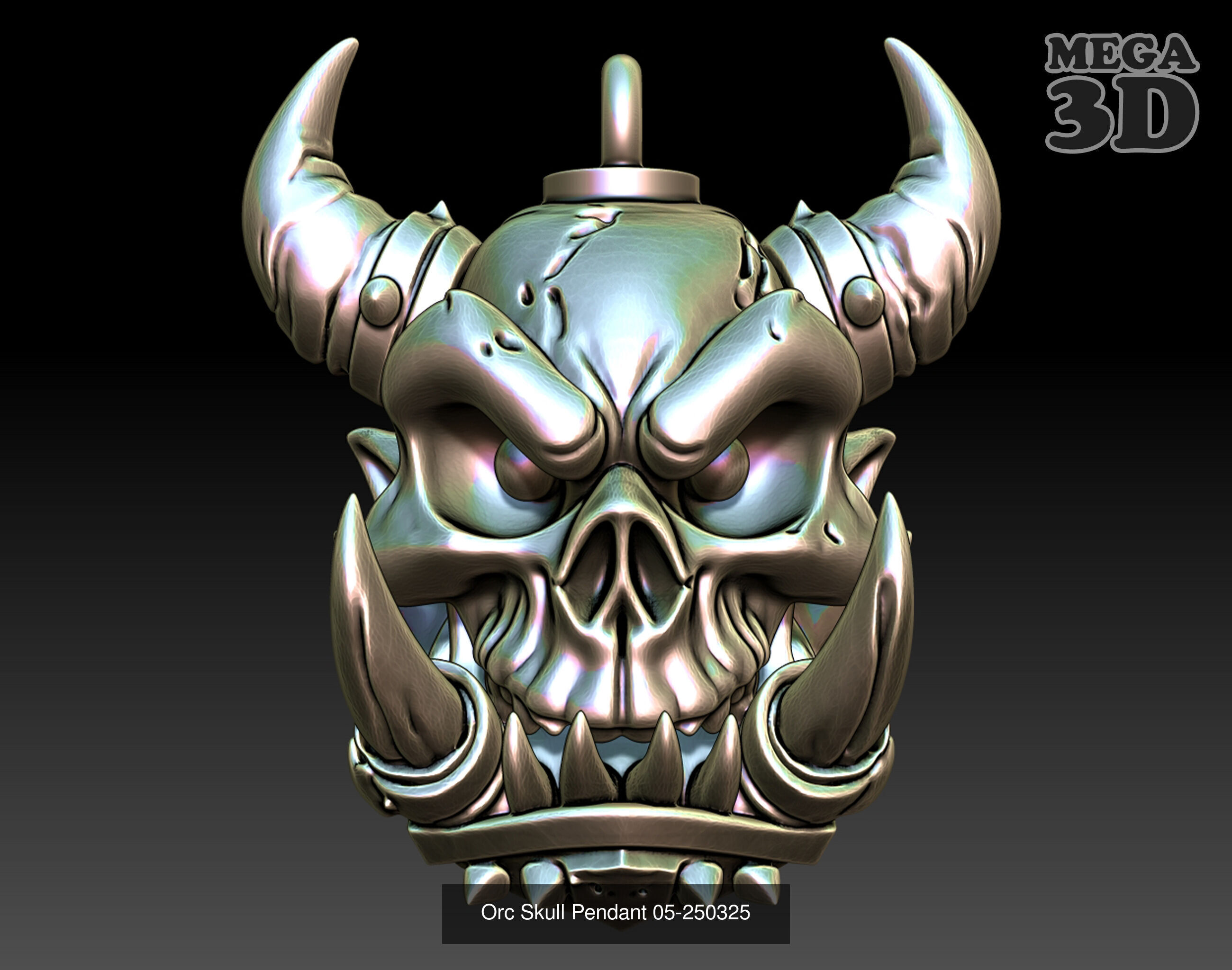 Orc Skull Pendant Package-250325 3D Model Collection_4