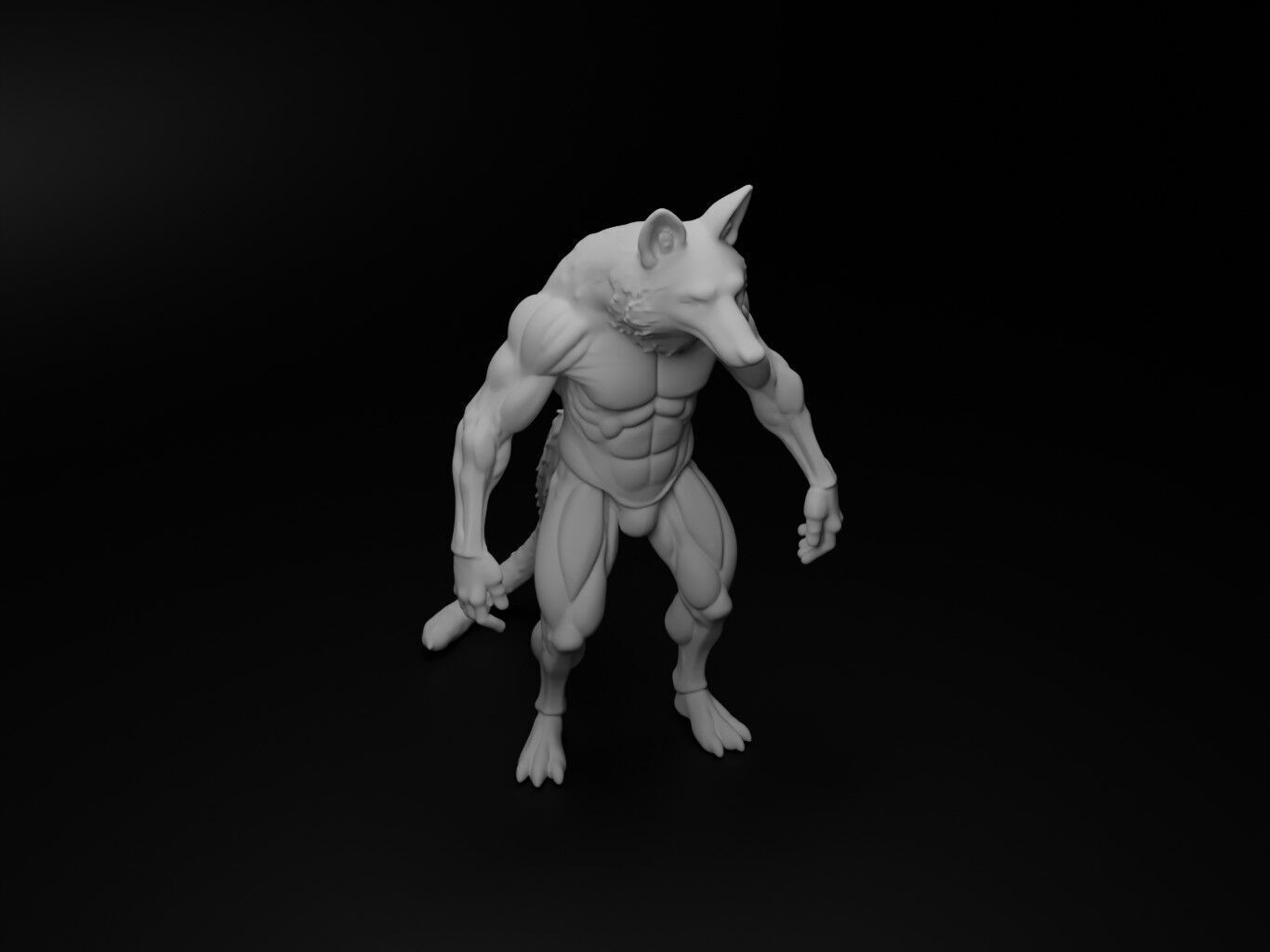 jackal hybrid figure 3D print model_2