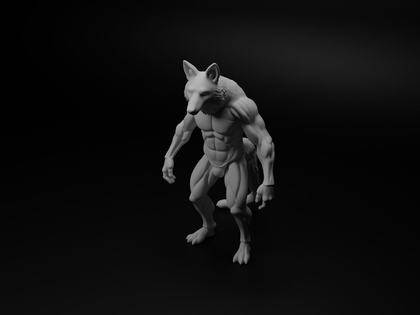 jackal hybrid figure 3D print model_1