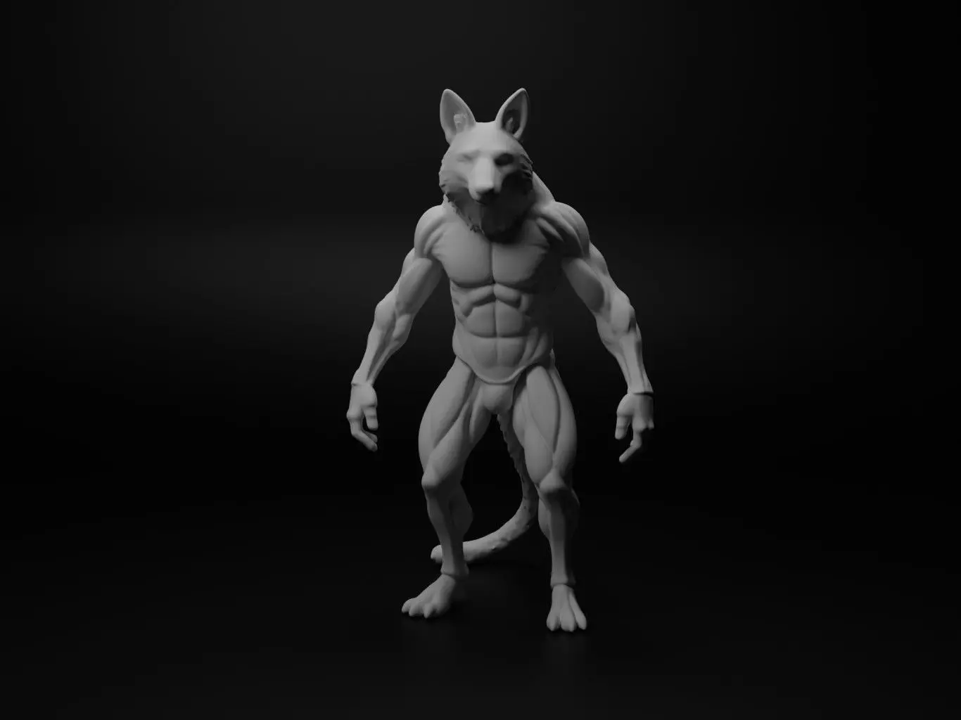 jackal hybrid figure 3D print model_0