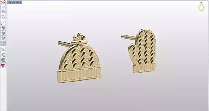 Snowy Gold Earrings 3D print model