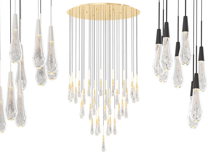 Soltaire Round Chandelier - Large 3D model