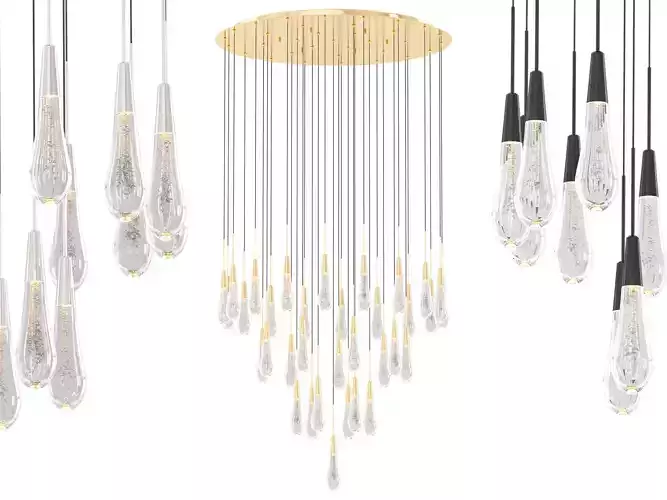 Soltaire Round Chandelier - Large 3D model