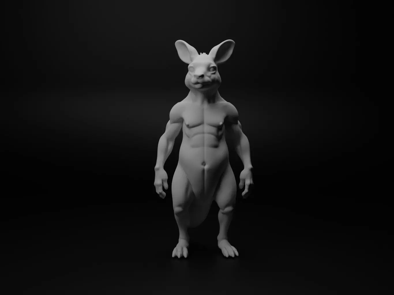 kangaroo hybrid figure 3D print model_0