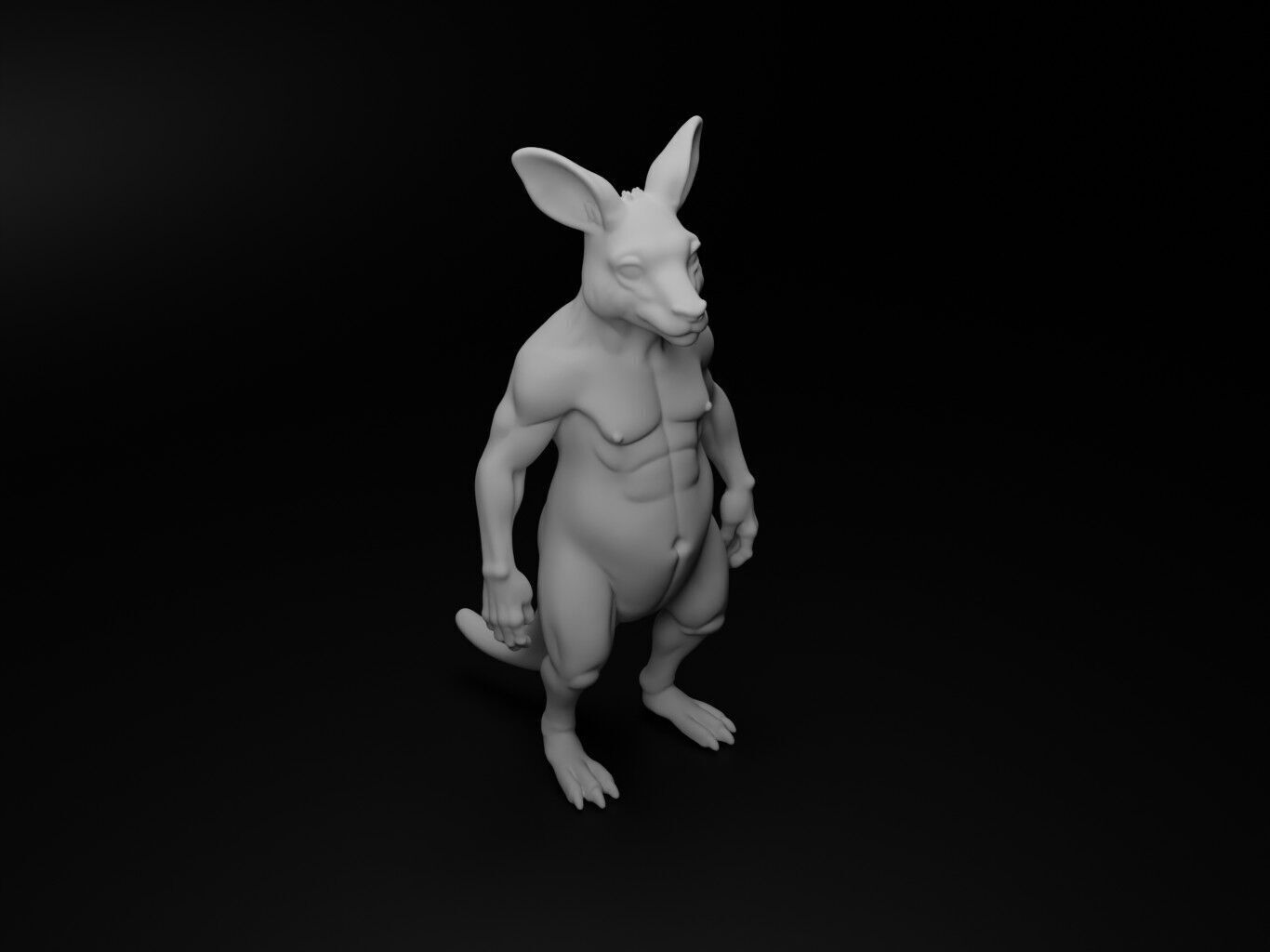 kangaroo hybrid figure 3D print model_2