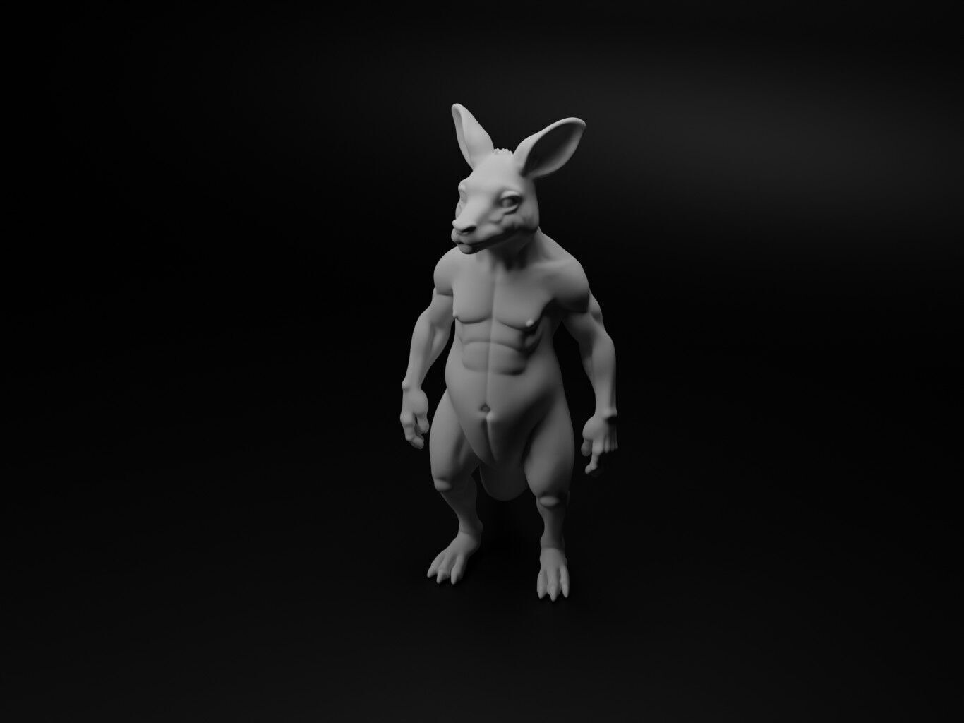 kangaroo hybrid figure 3D print model_1