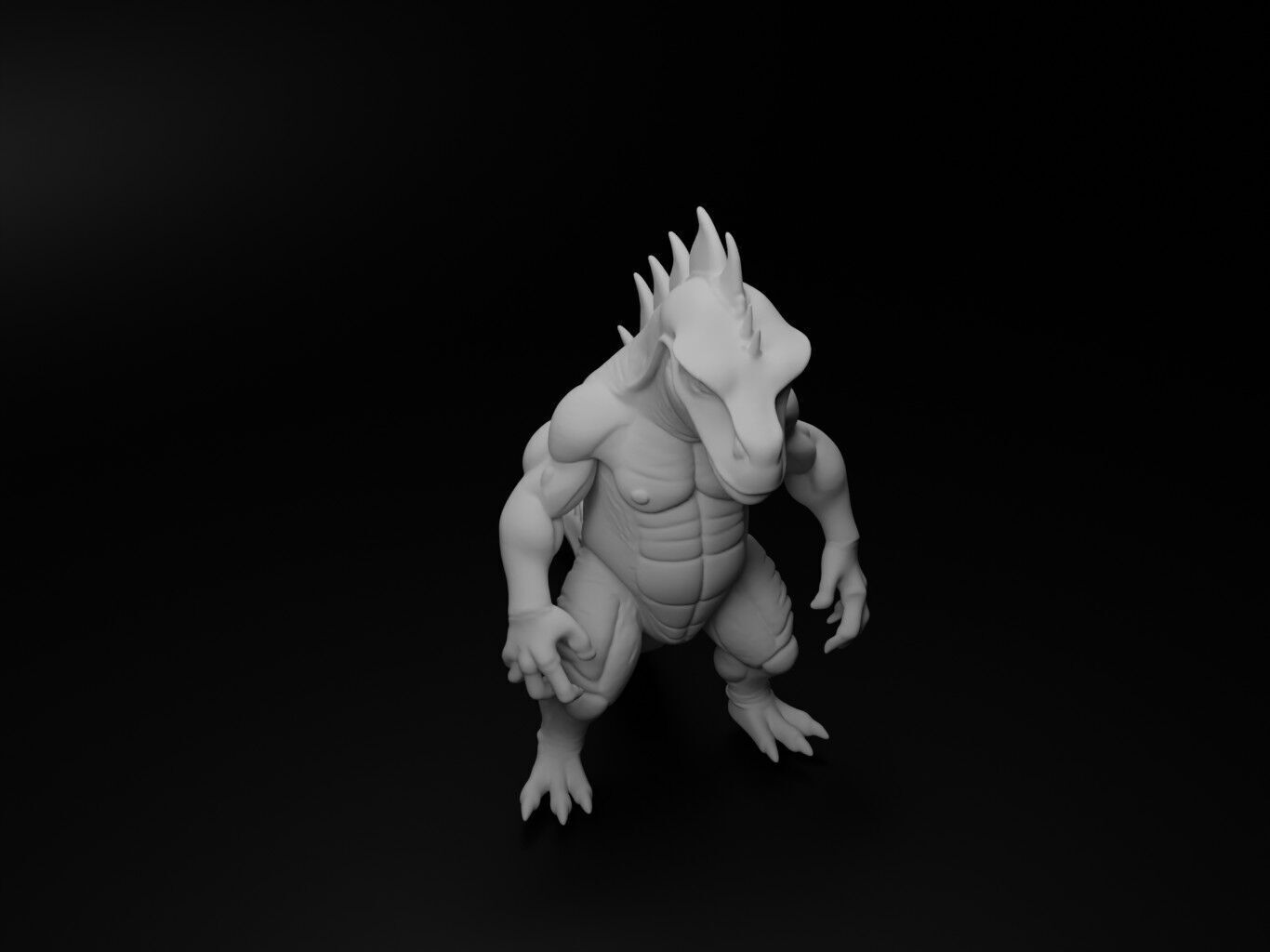 komodo dragon hybrid figure 3D print model_2