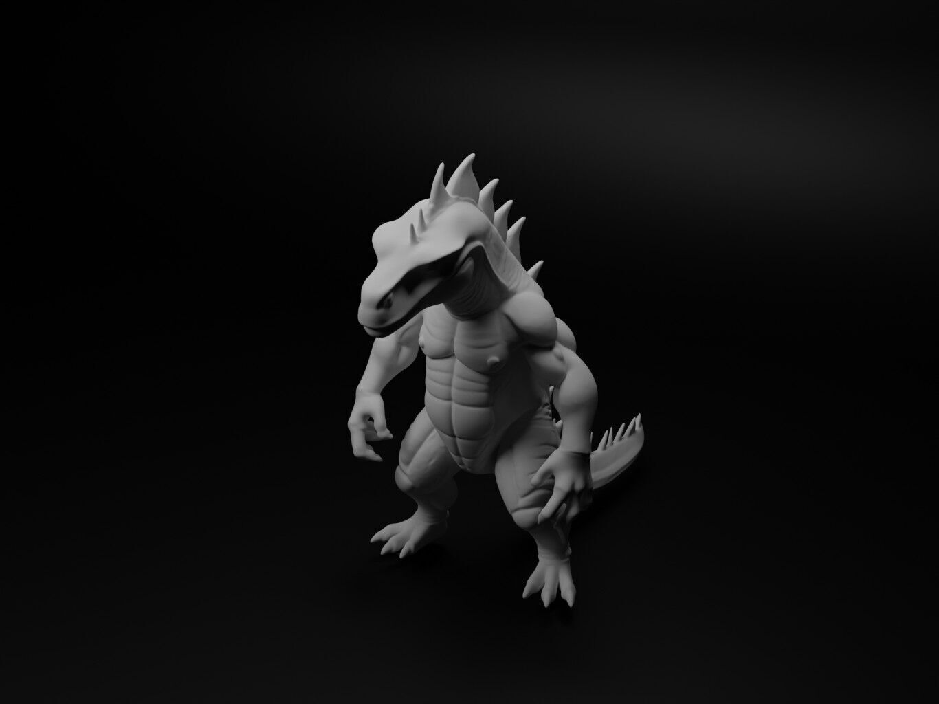 komodo dragon hybrid figure 3D print model_1