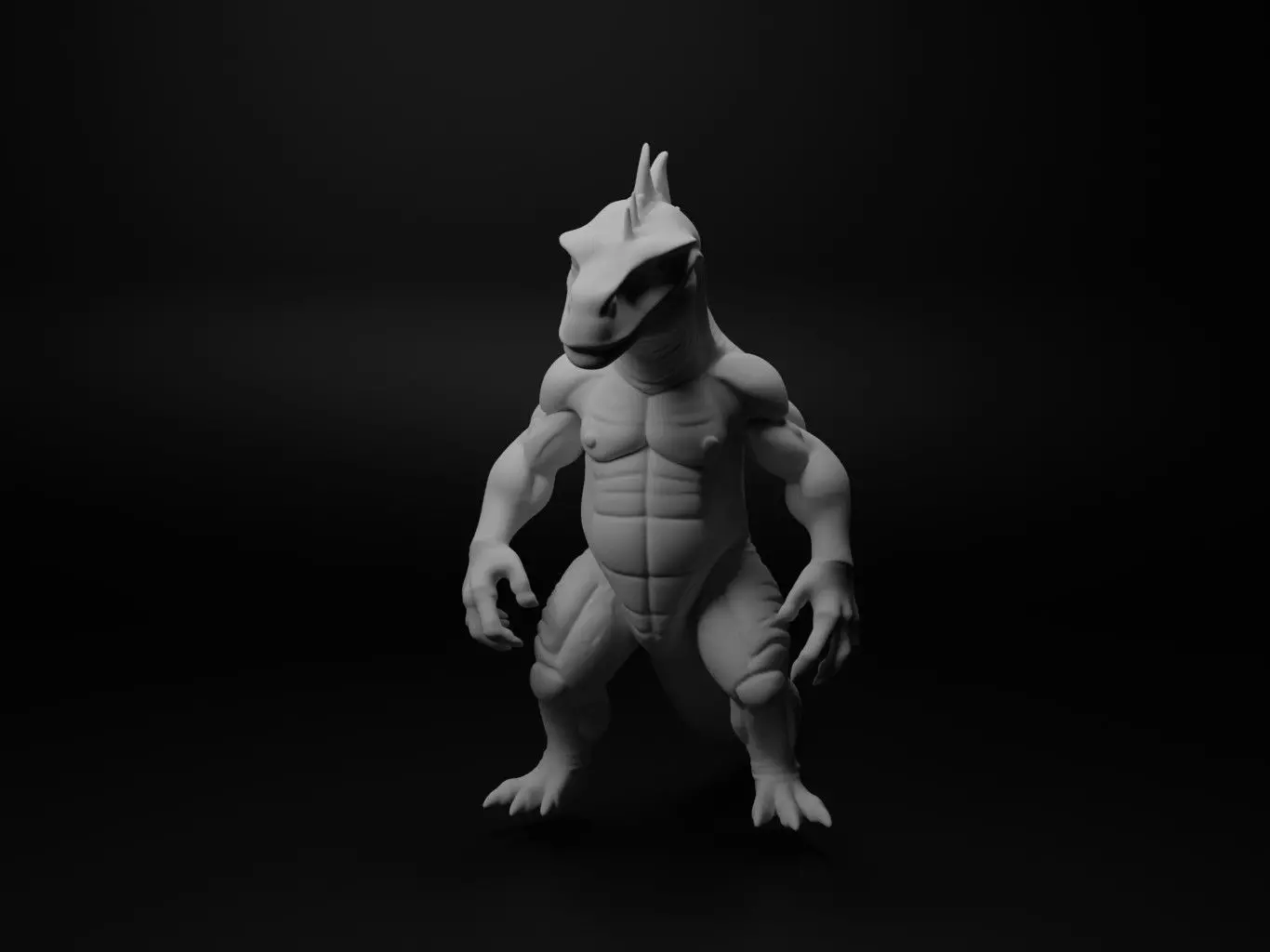 komodo dragon hybrid figure 3D print model_0