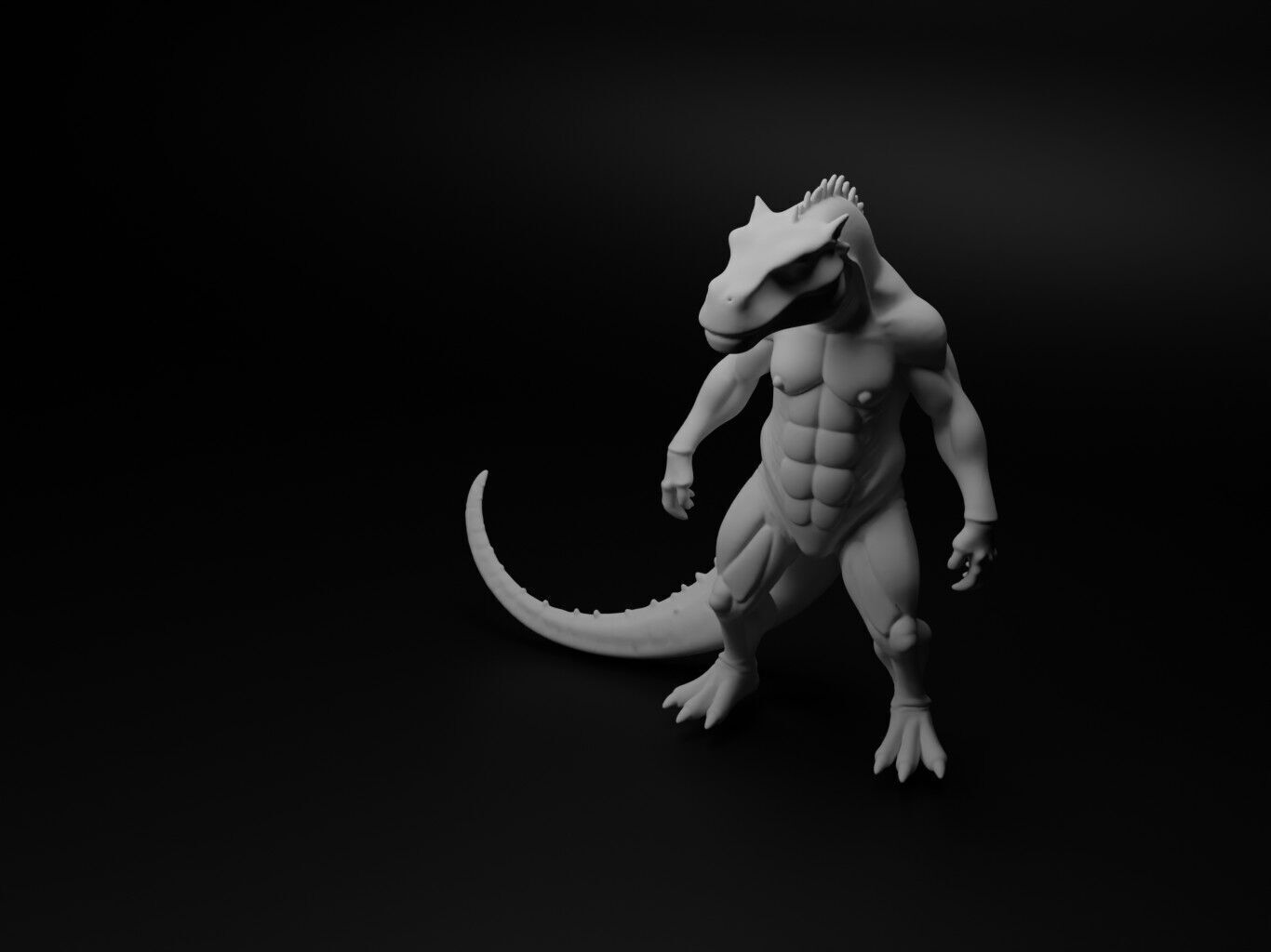 komodo dragon hybrid figure 3D print model_1