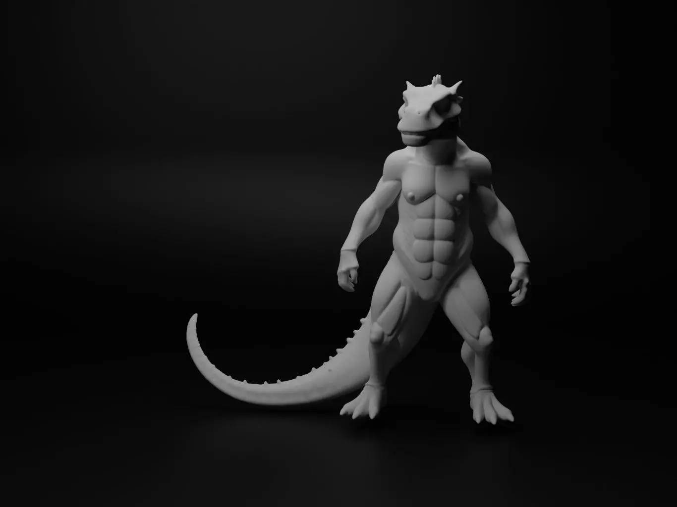 komodo dragon hybrid figure 3D print model_0