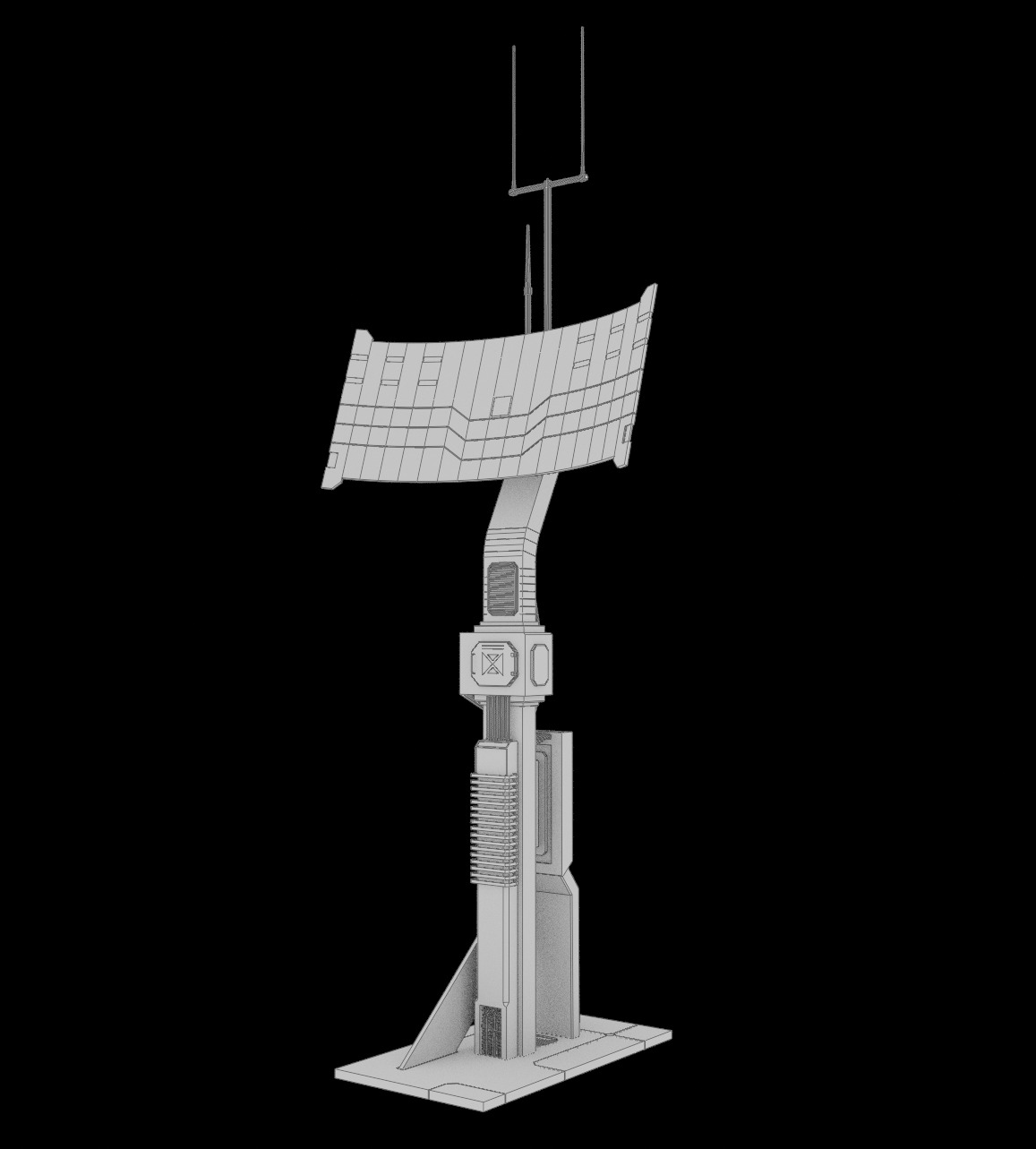 Sci-Fi Antenna Model 3D model_1