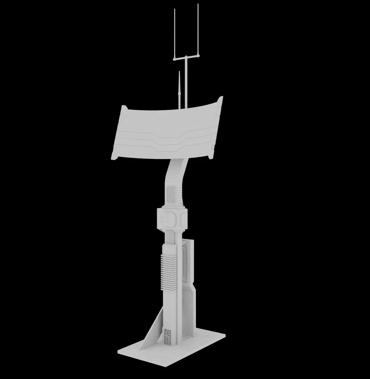 Sci-Fi Antenna Model 3D model_0
