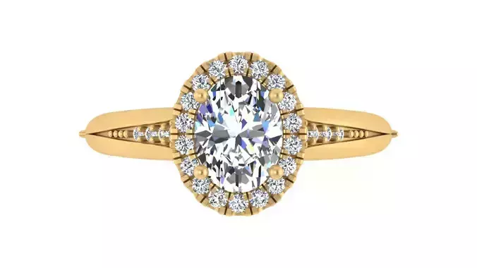 Elegant Oval-Cut Halo Engagement Ring