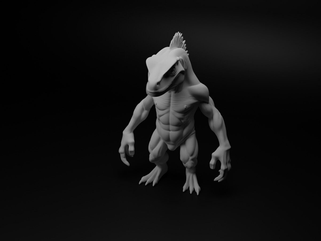 lizard hybrid figure 3D print model_1