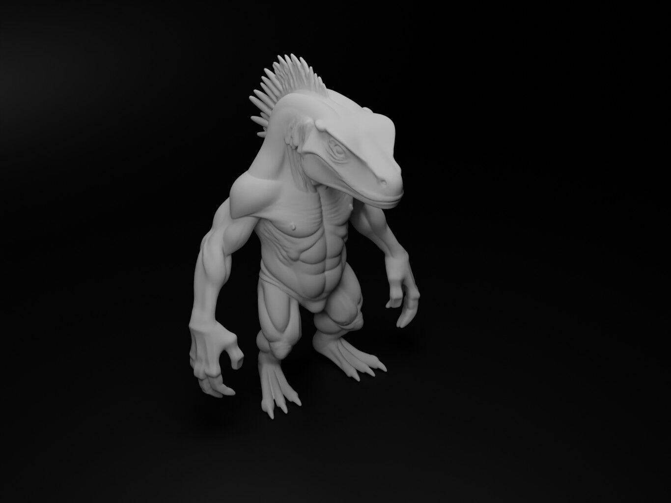 lizard hybrid figure 3D print model_2