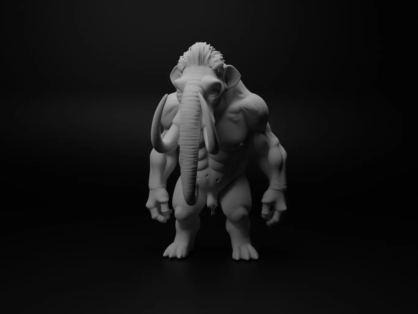 mammoth hybrid figure 3D print model_0