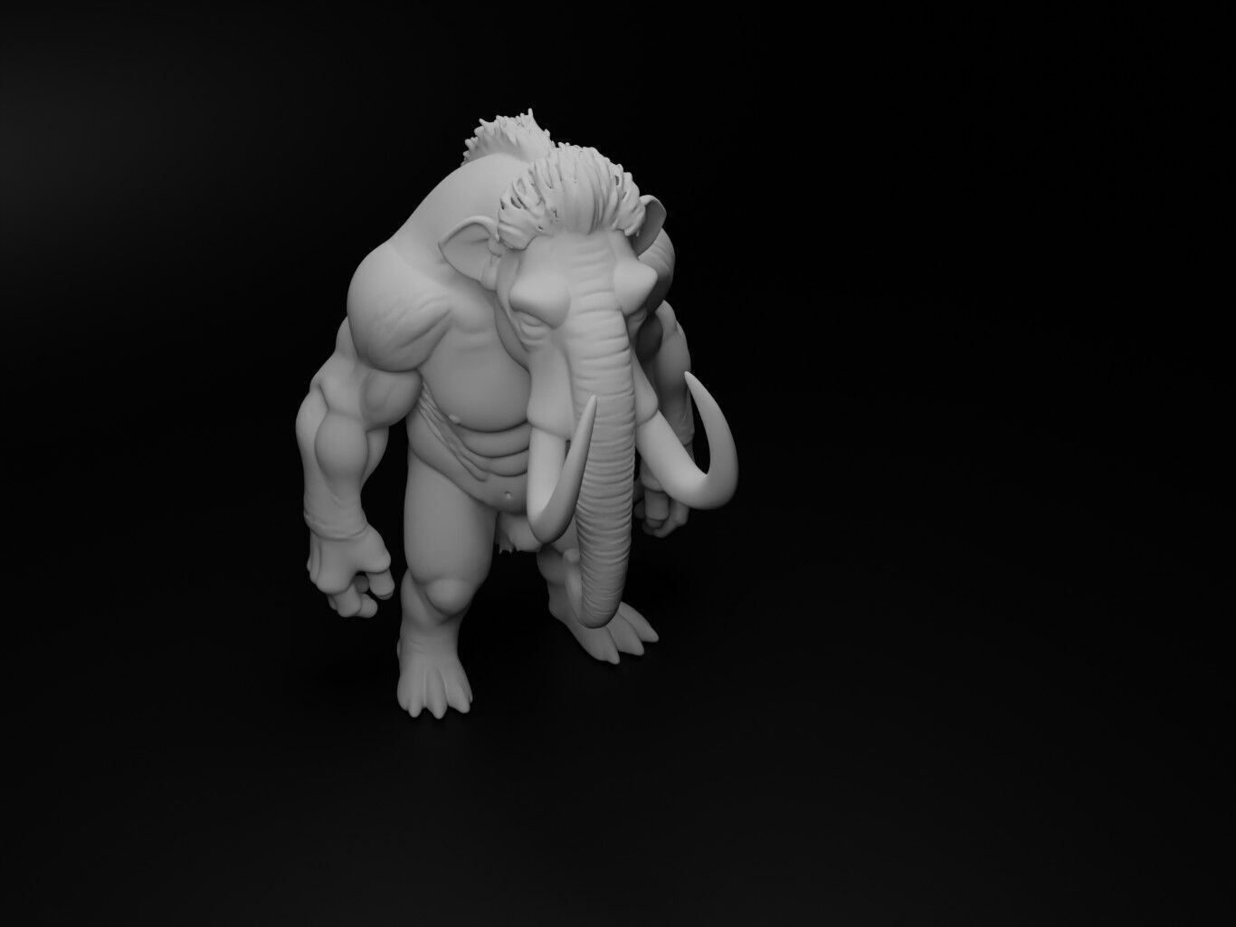 mammoth hybrid figure 3D print model_2