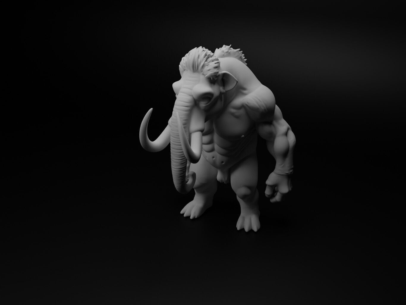 mammoth hybrid figure 3D print model_1