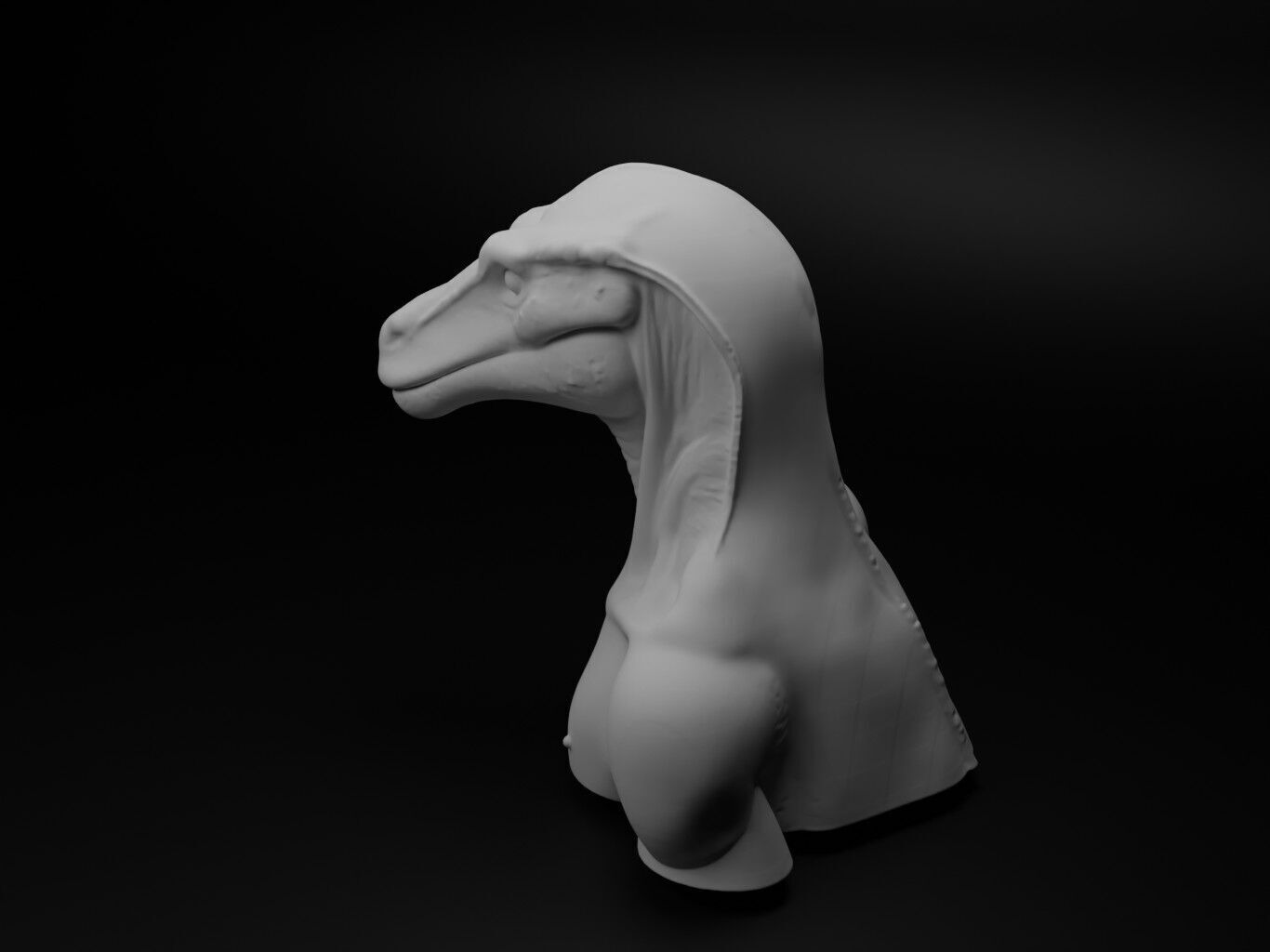moray eel hybrid figure 3D print model_1