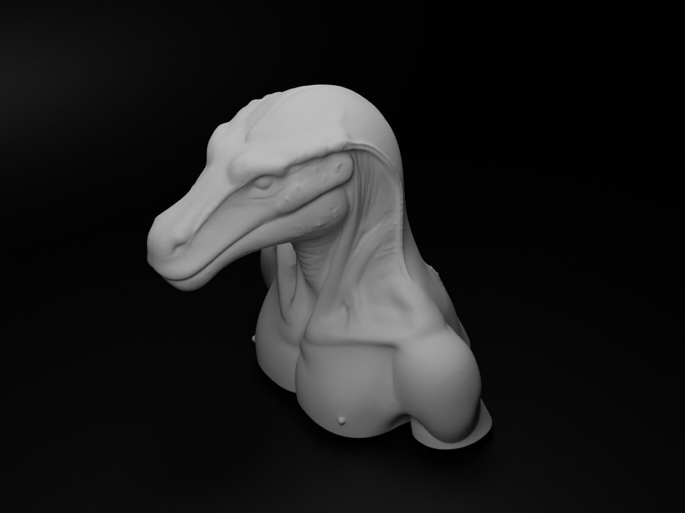 moray eel hybrid figure 3D print model_2