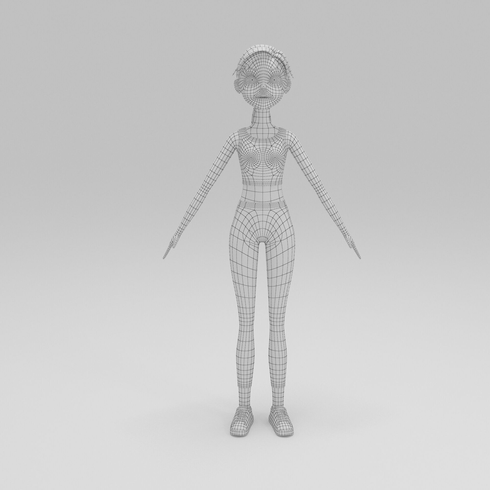 Girl Cartoon 3D model_8