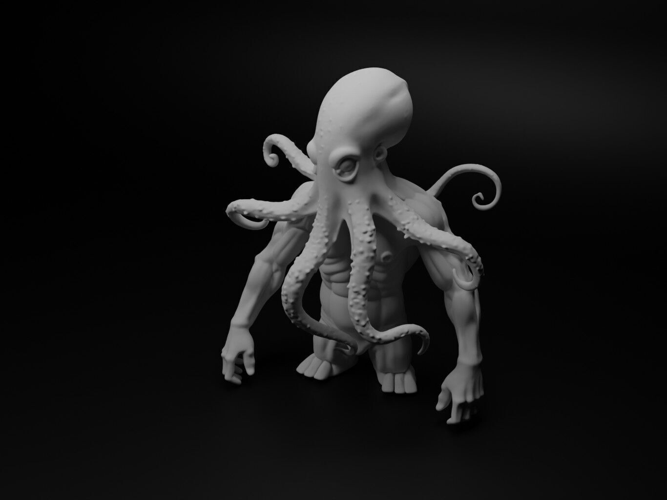 octopus hybrid figure 3D print model_1