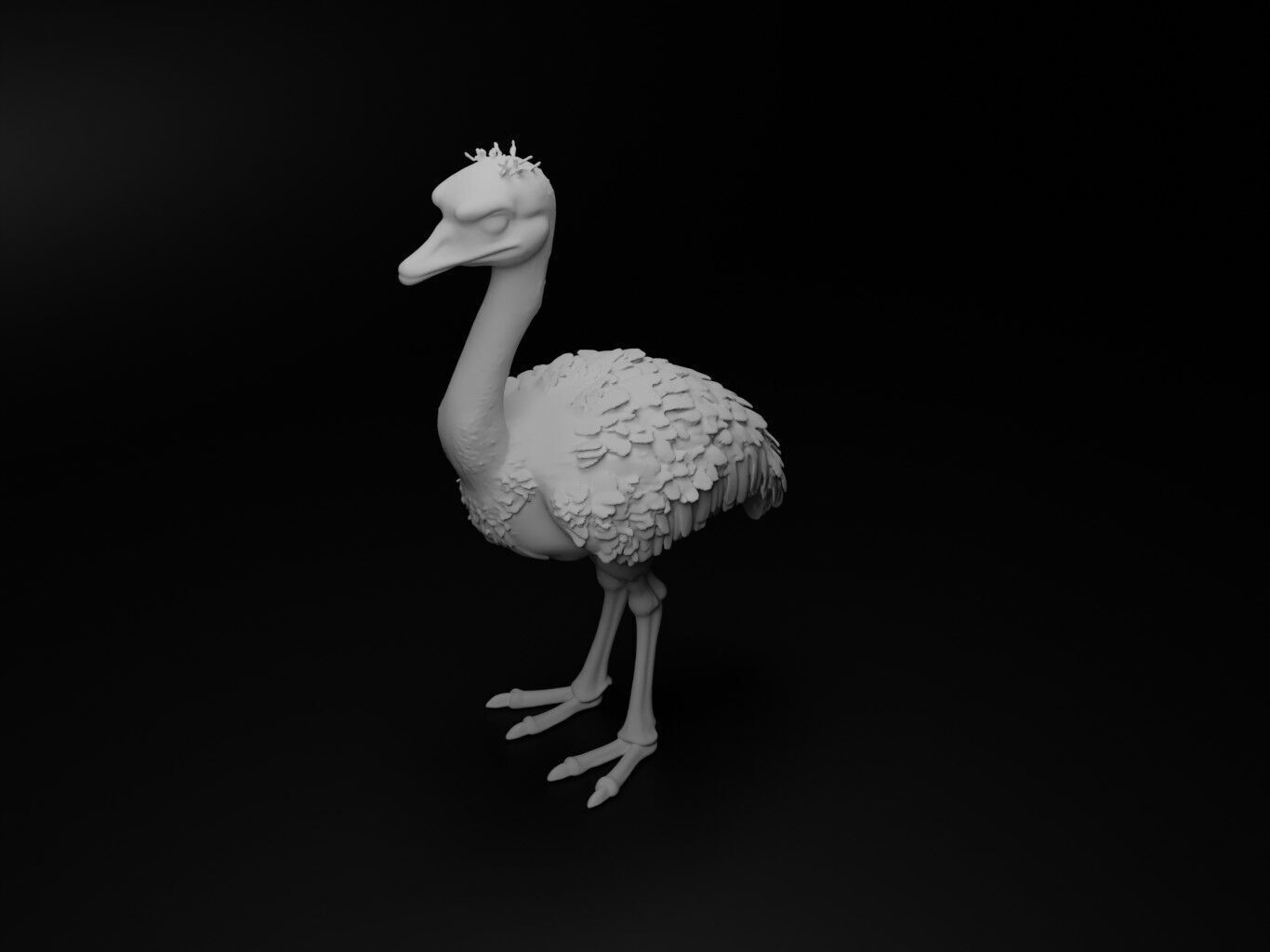 ostrich hybrid figure 3D print model_2