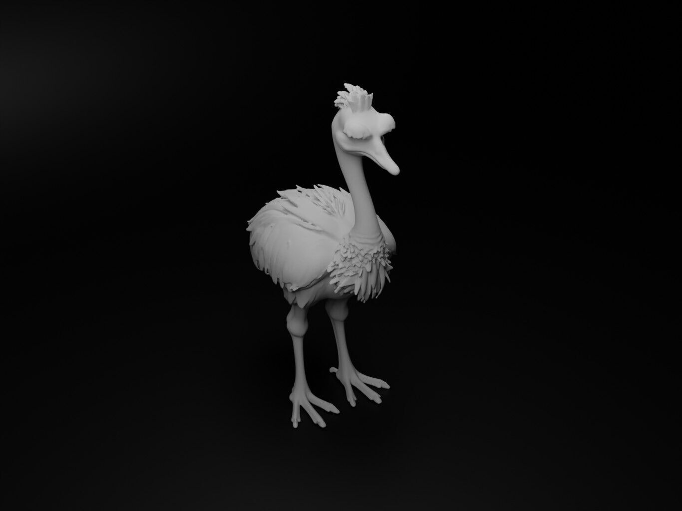 ostrich hybrid figure 3D print model_2
